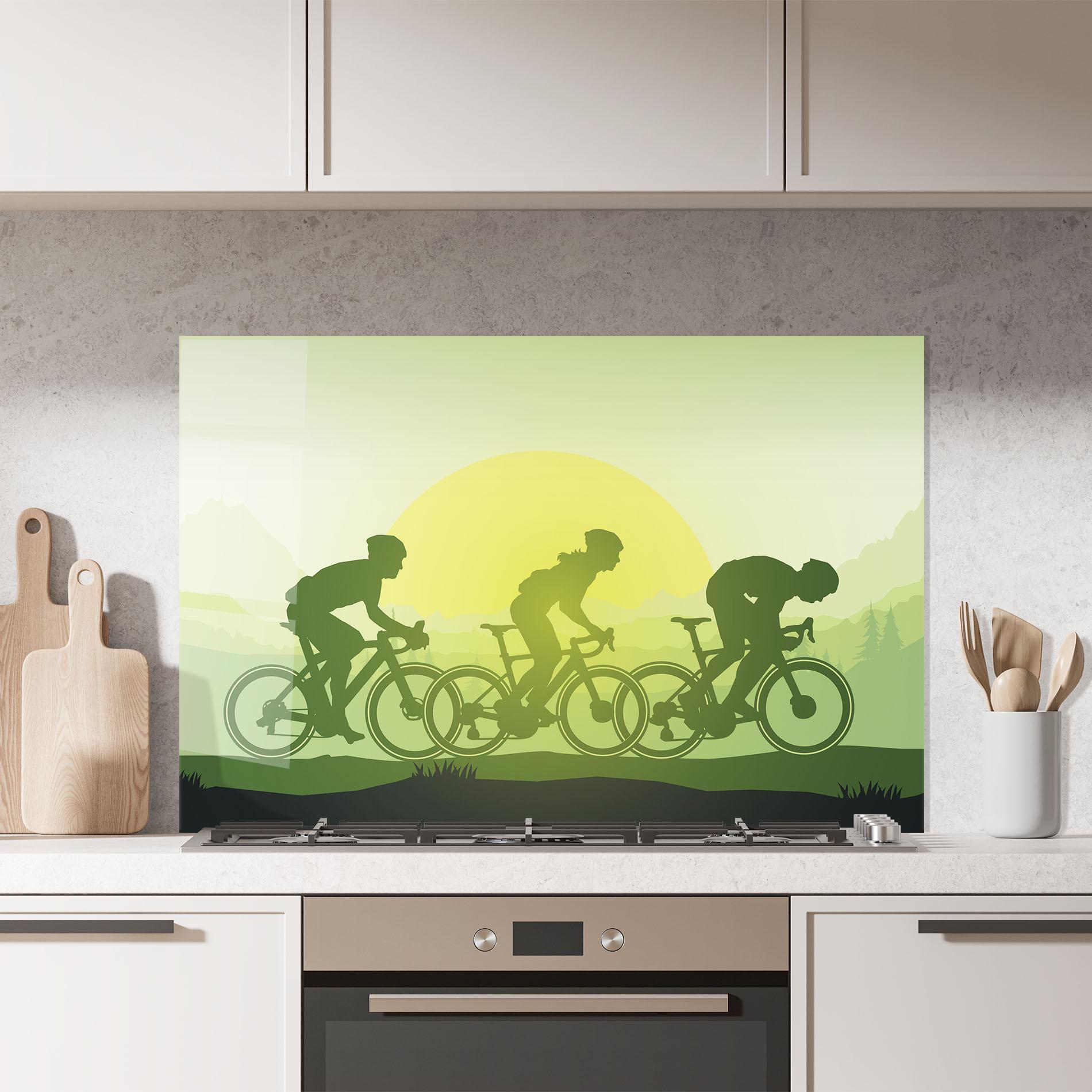 Panou Sticla Bucatarie Green Light Bicycle mockup 7