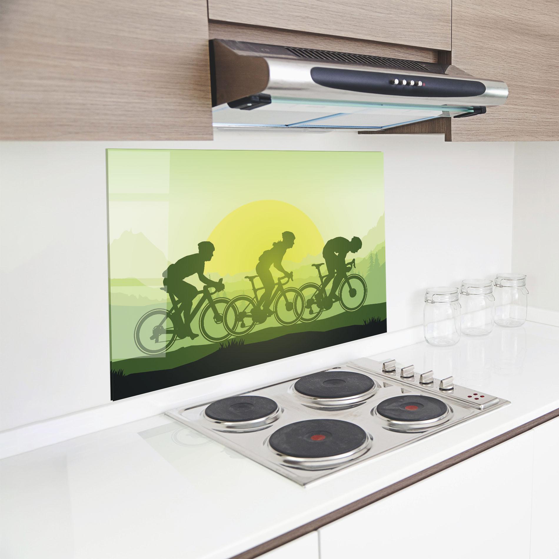 Panou Sticla Bucatarie Green Light Bicycle mockup 8
