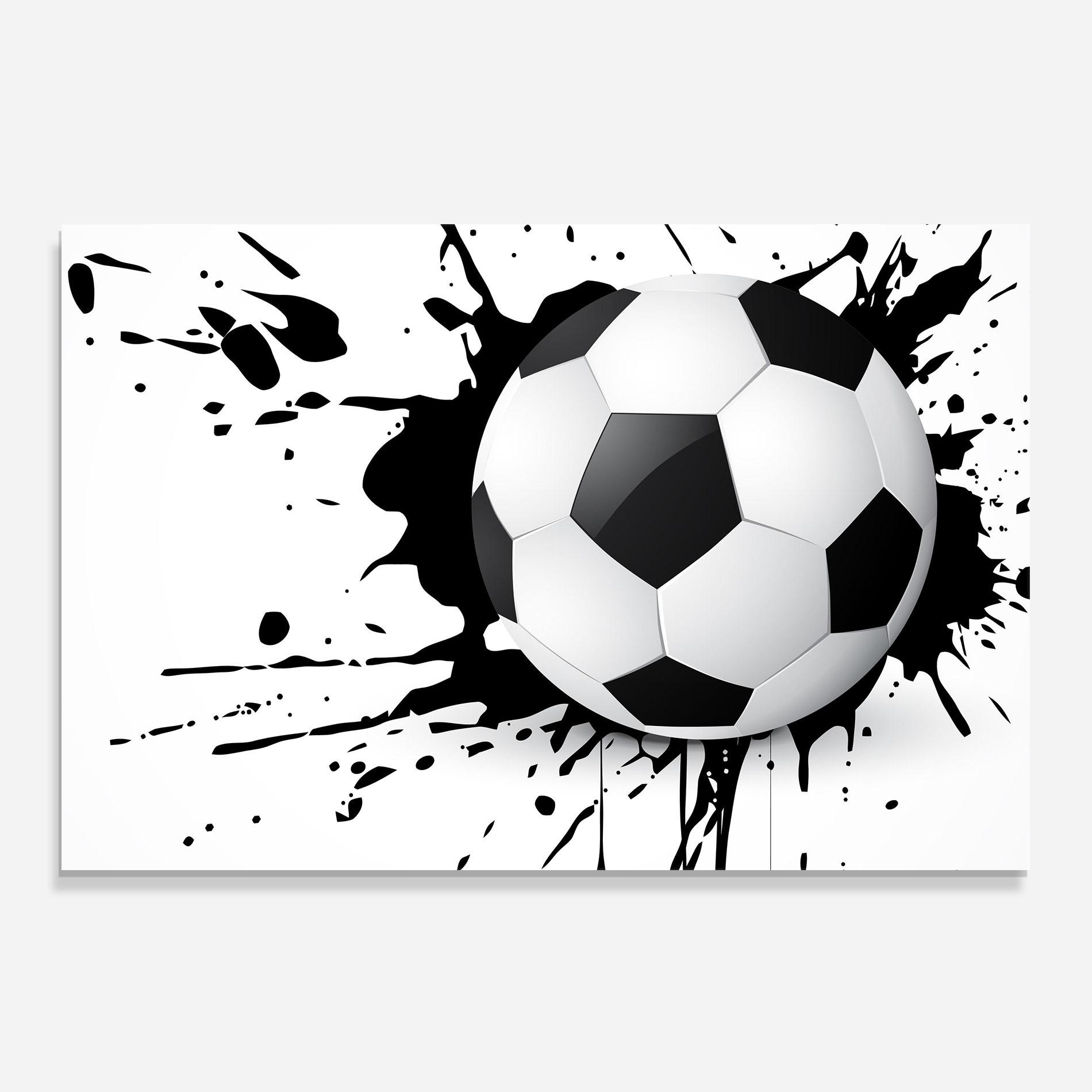 Panou Sticla Bucatarie Black Paint Football mockup 0
