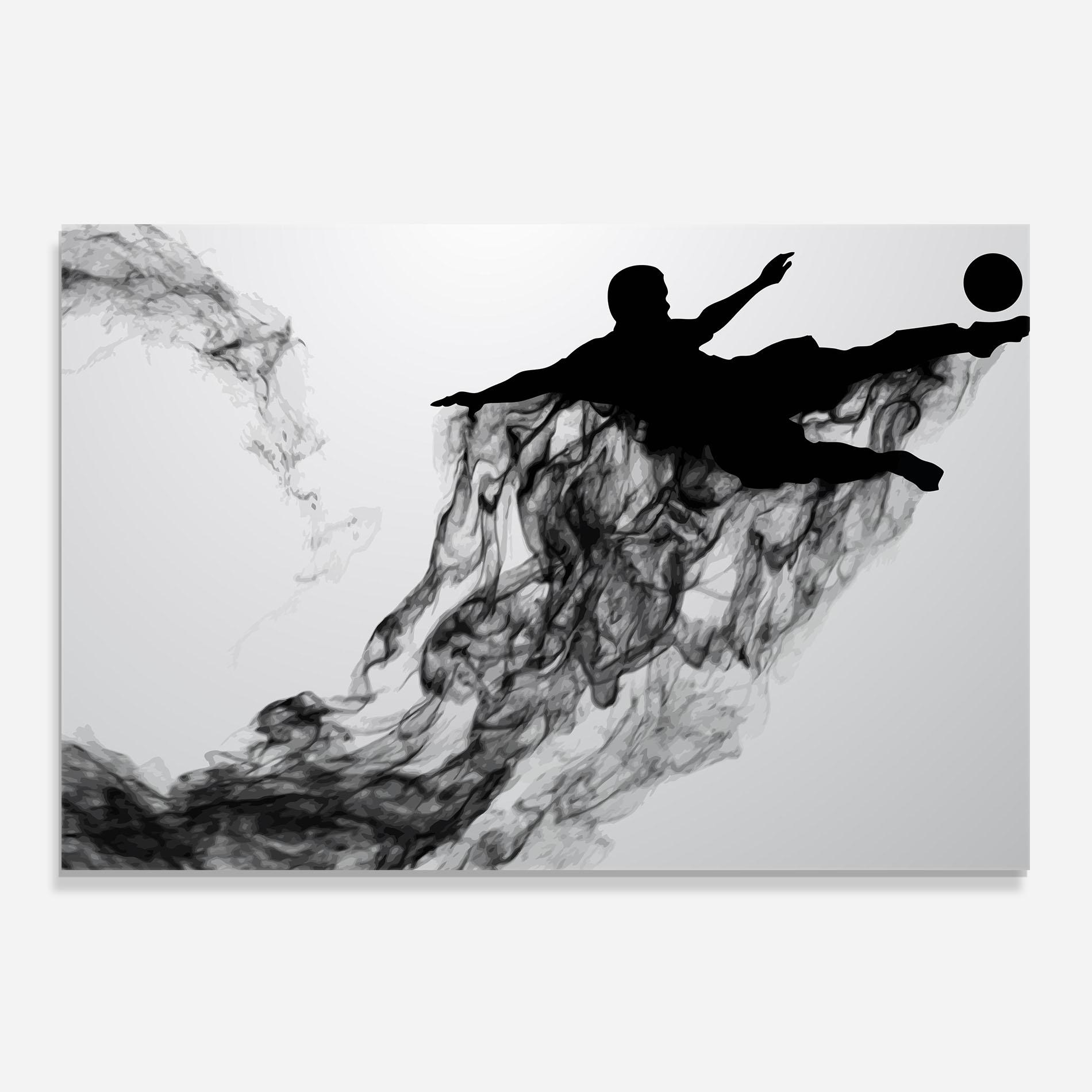 Panou Sticla Bucatarie Black Smoke Football mockup 0