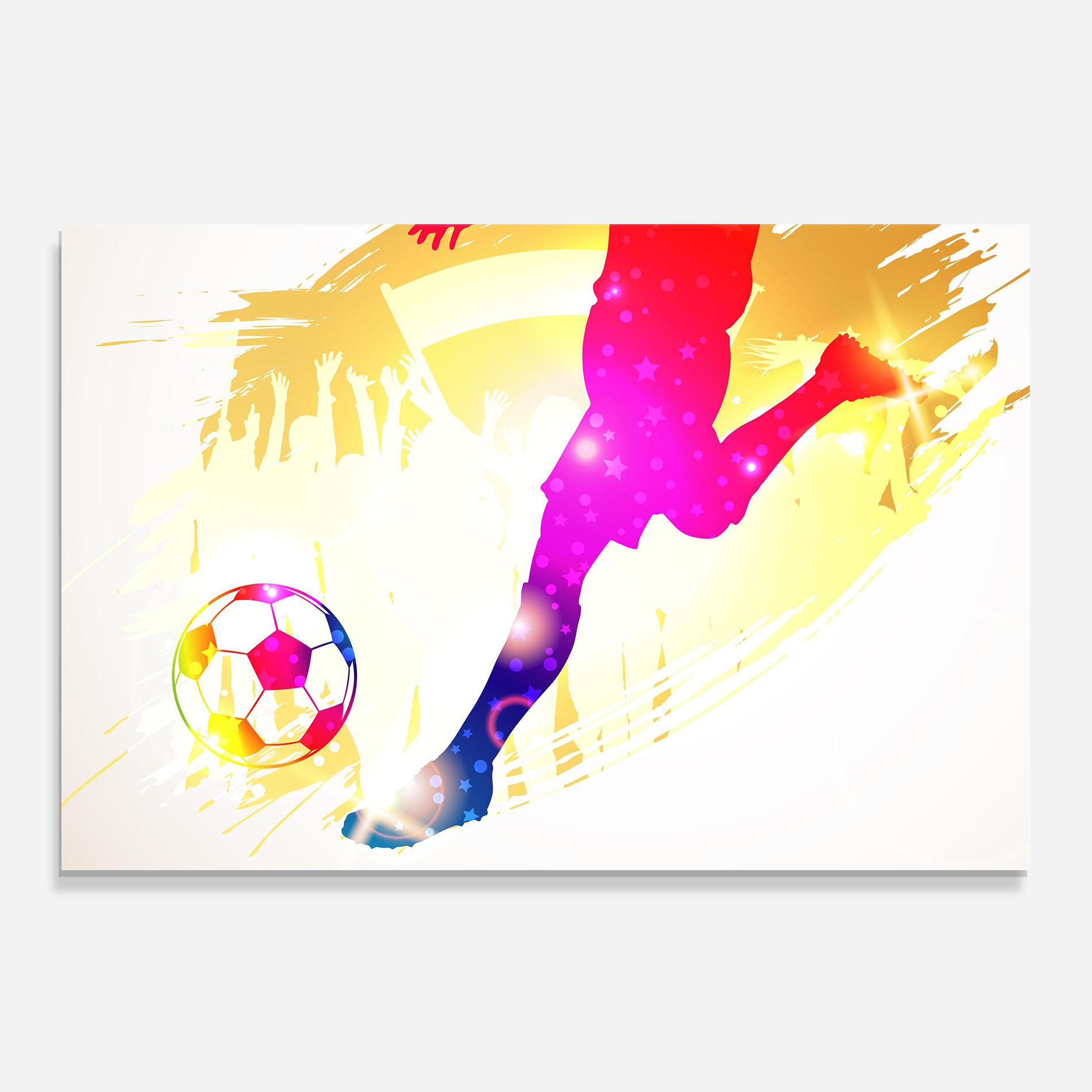 Panou Sticla Bucatarie Football Gold Art mockup 0