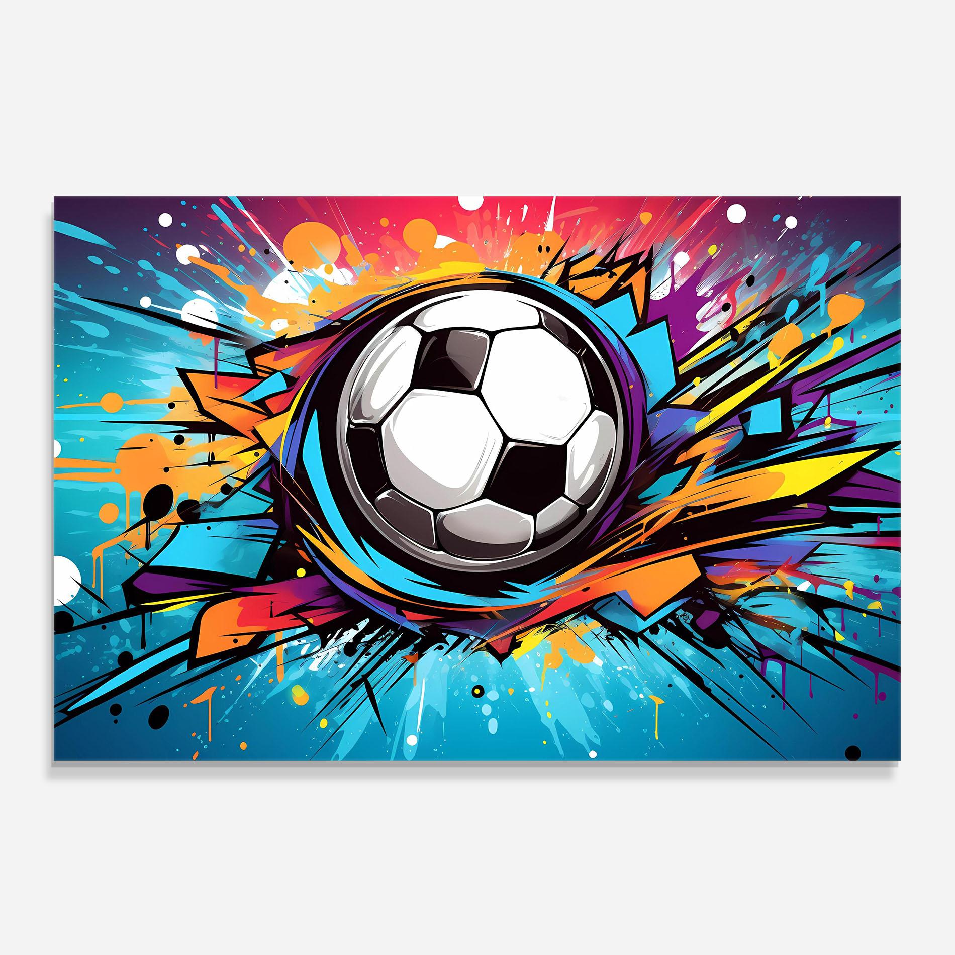Panou Sticla Bucatarie Graffiti Football Flight mockup 0