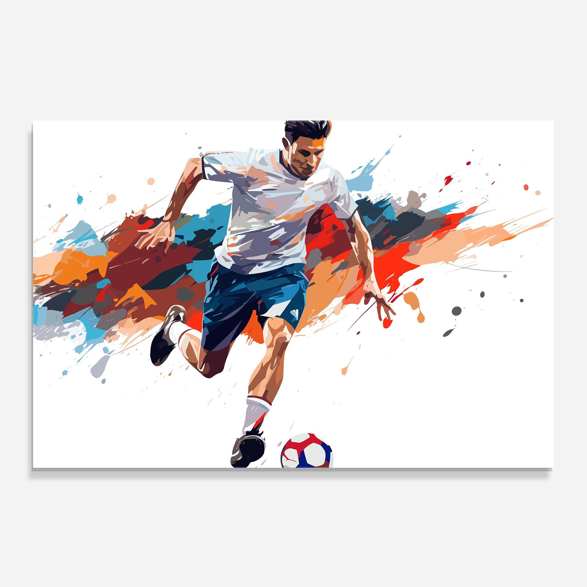 Panou Sticla Bucatarie Grey Blue Football mockup 0