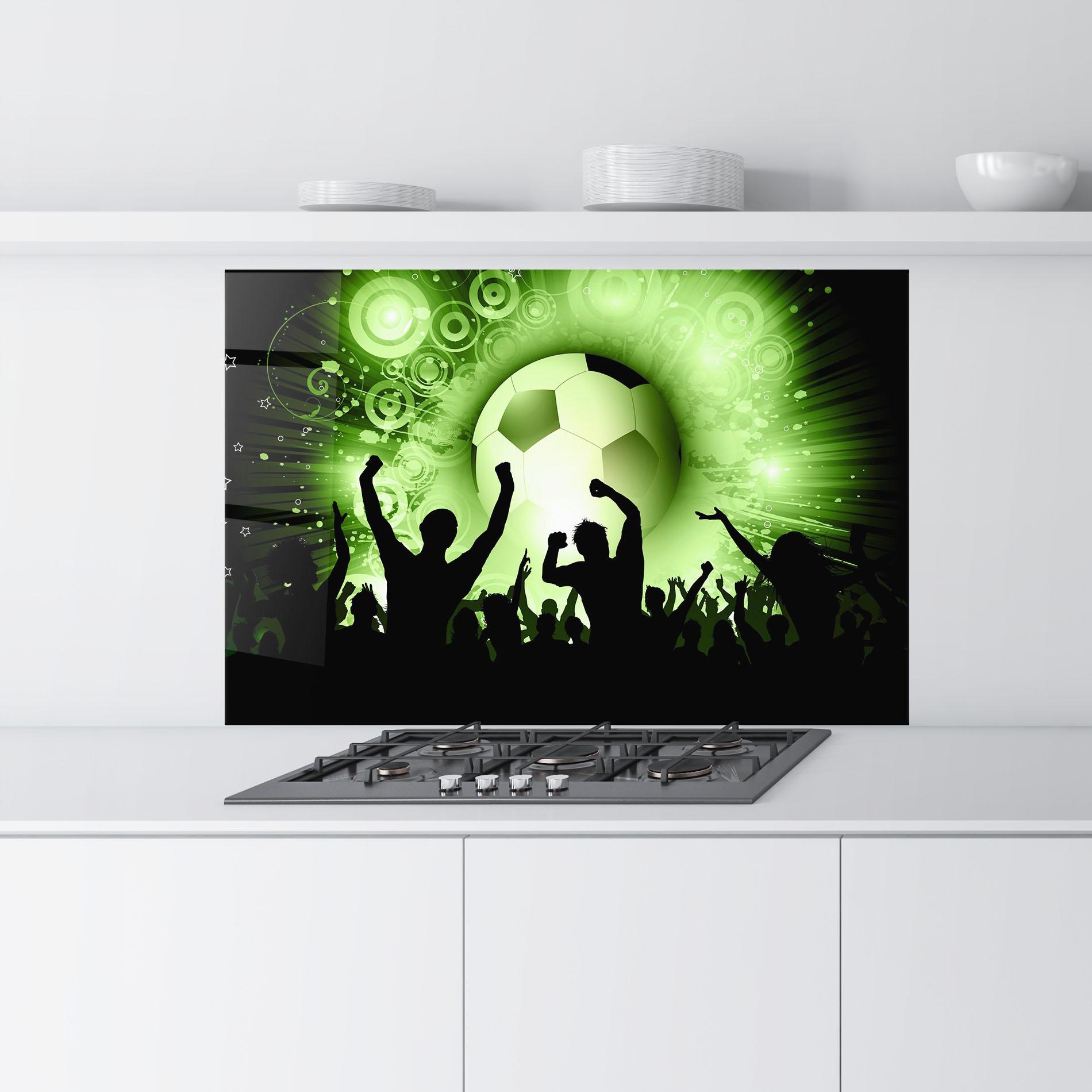 Panou Sticla Bucatarie Football Crowd mockup 9