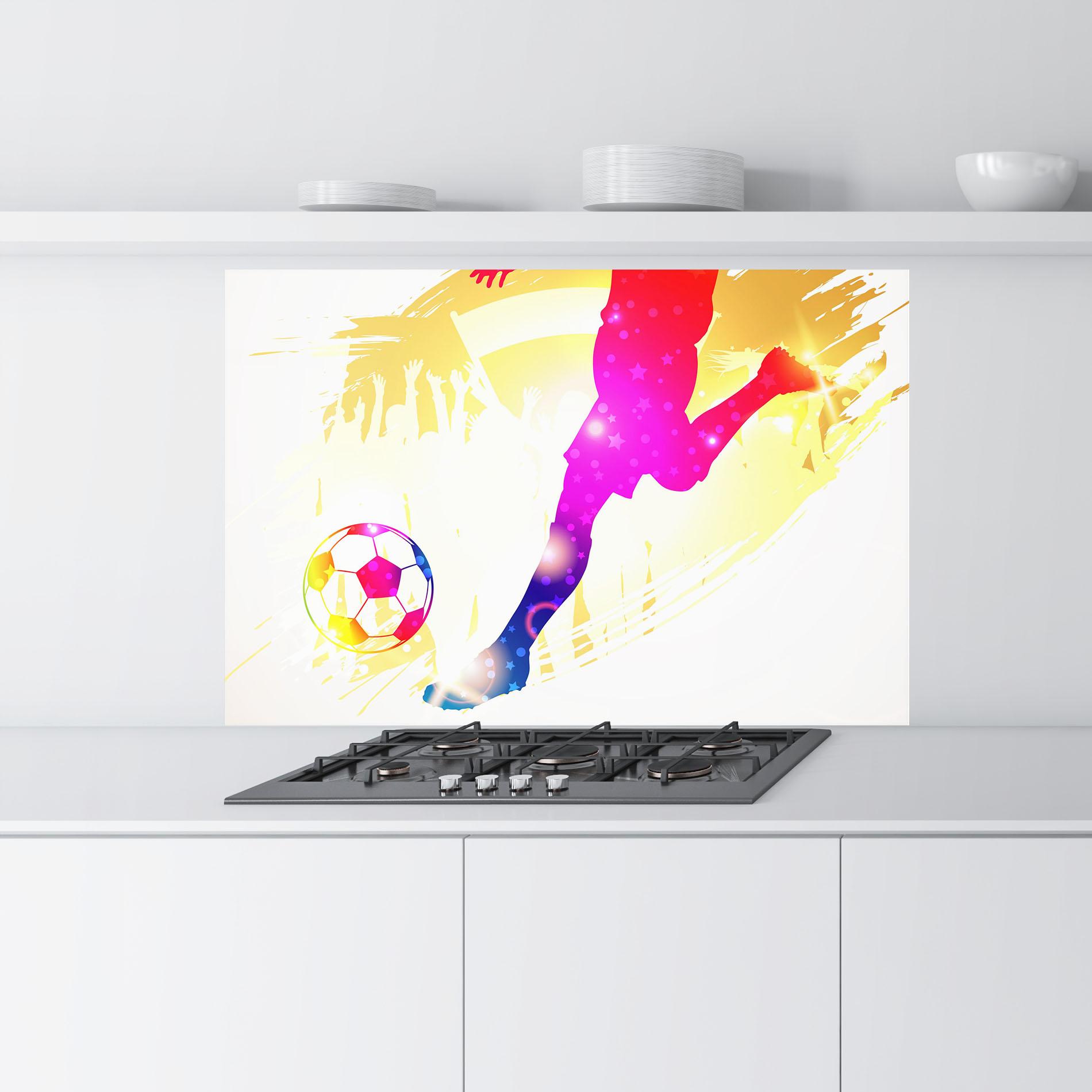 Panou Sticla Bucatarie Football Gold Art mockup 9