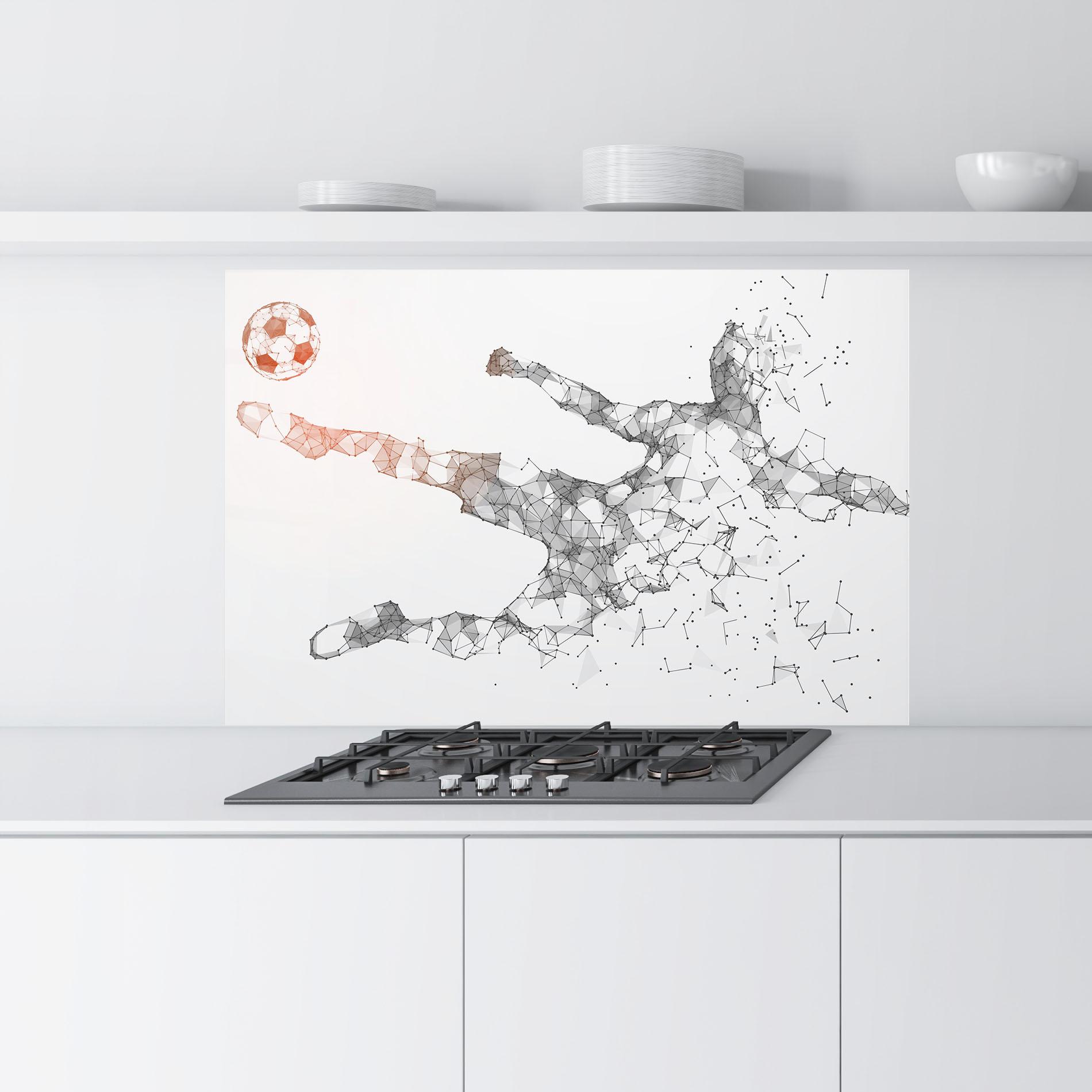 Panou Sticla Bucatarie Football Orange Ball mockup 9