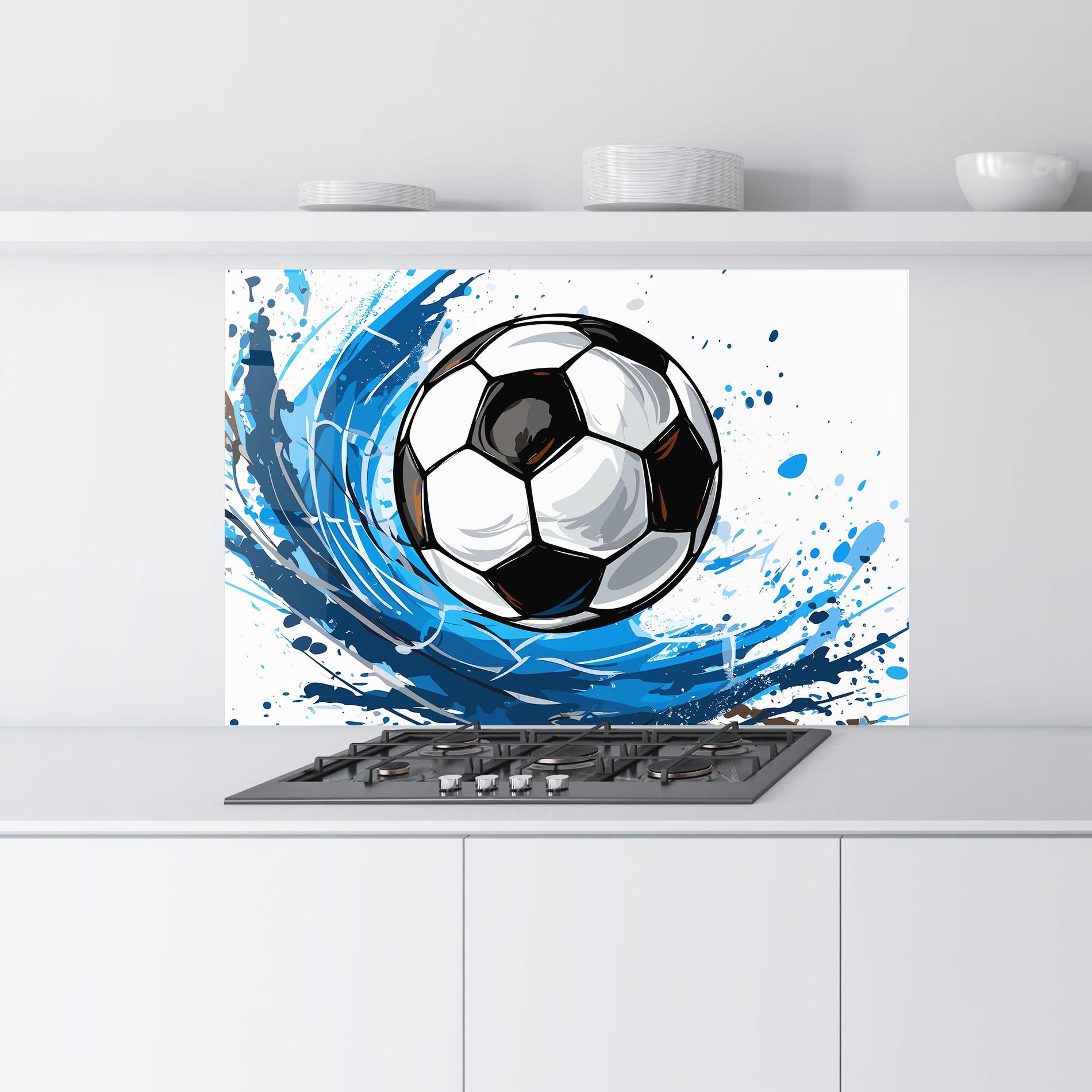Panou Sticla Bucatarie Football Wave mockup 9