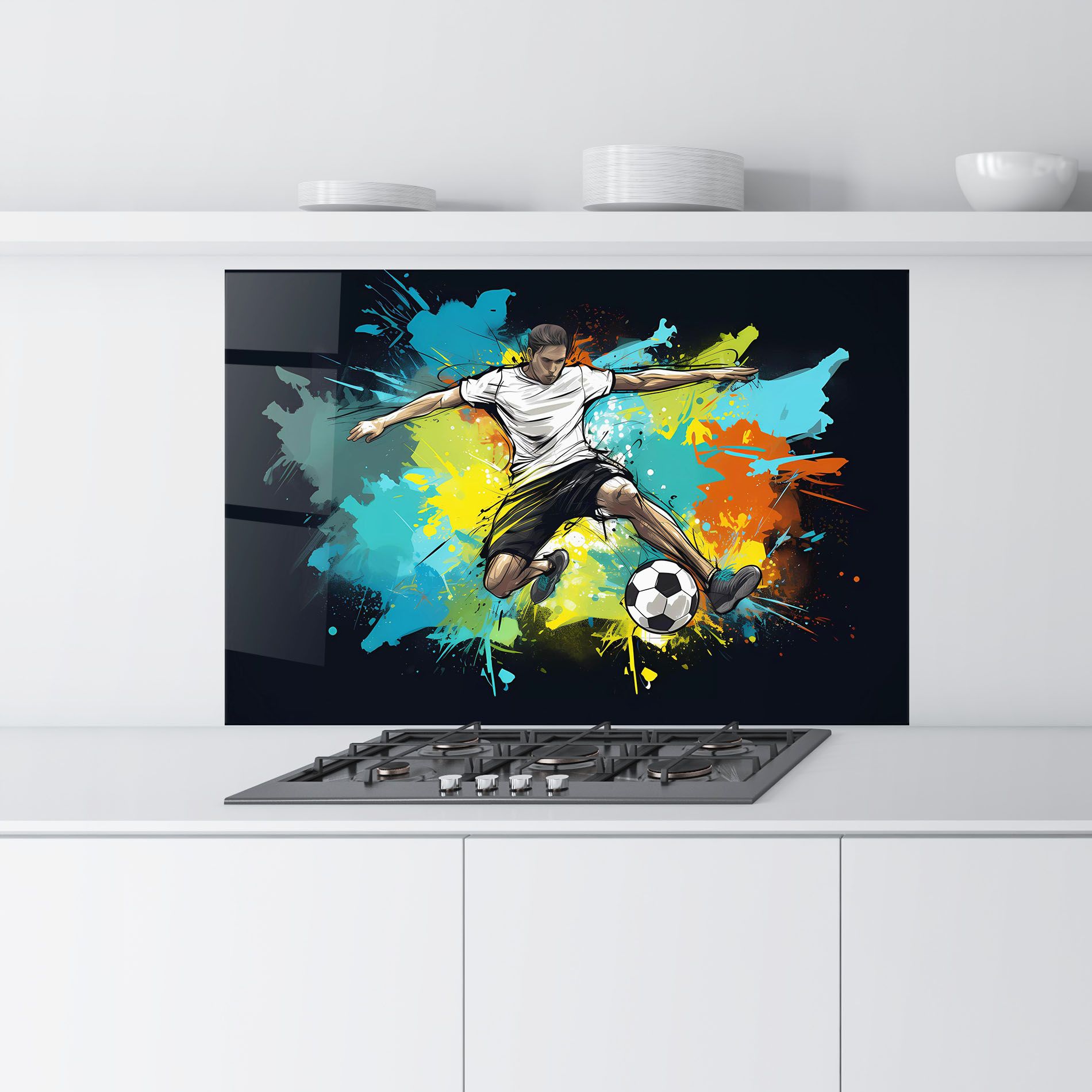 Green Paint Football Player mockup 9