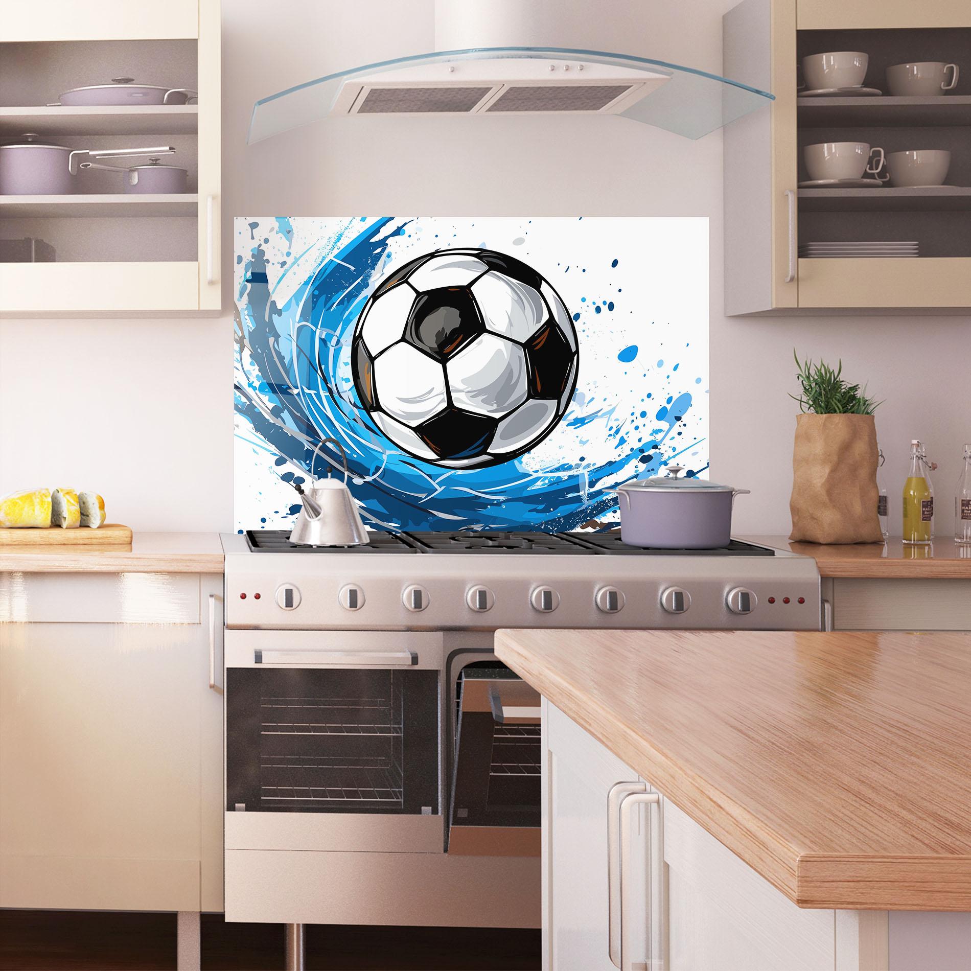 Panou Sticla Bucatarie Football Wave mockup 1