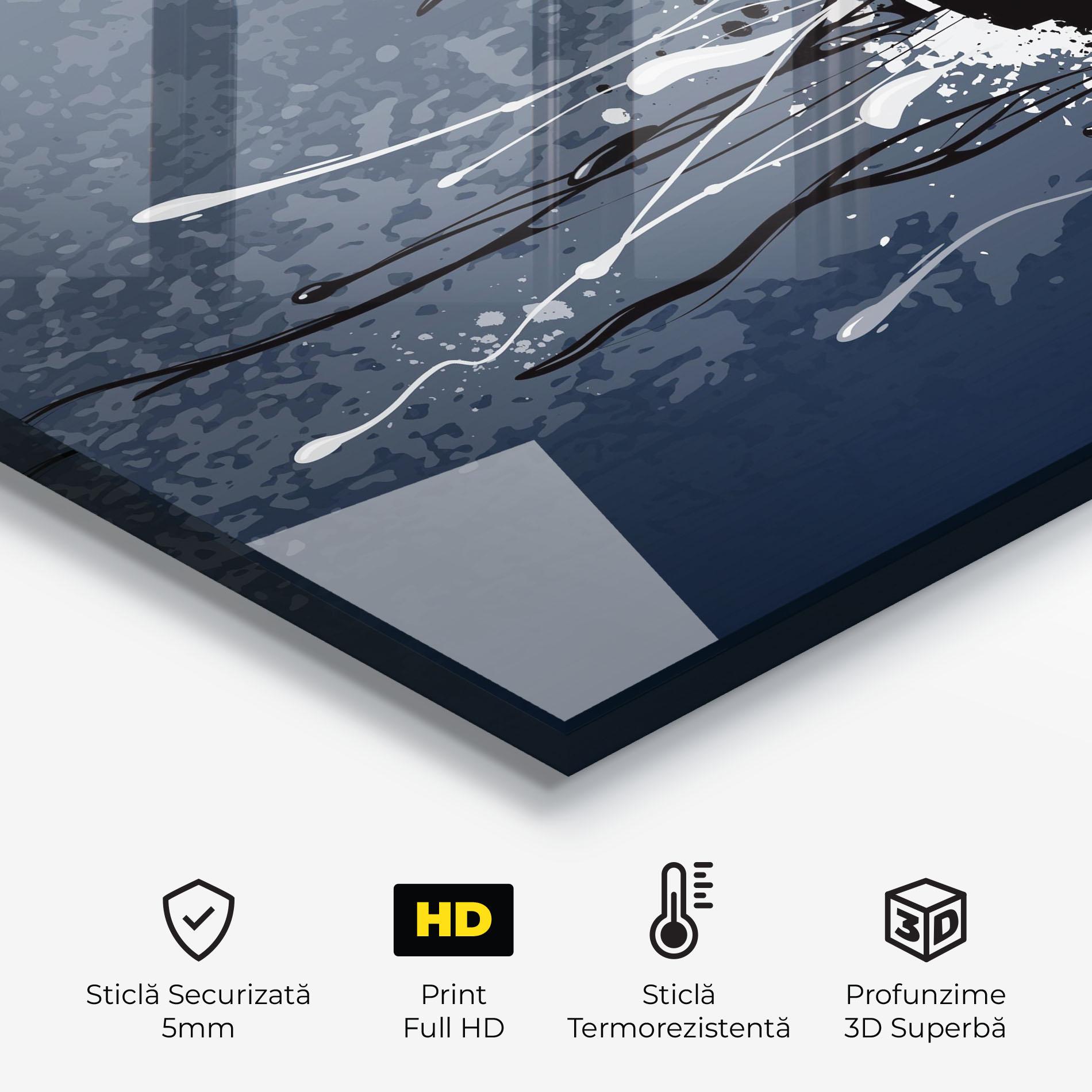 Panou Sticla Bucatarie Blue Football mockup 2