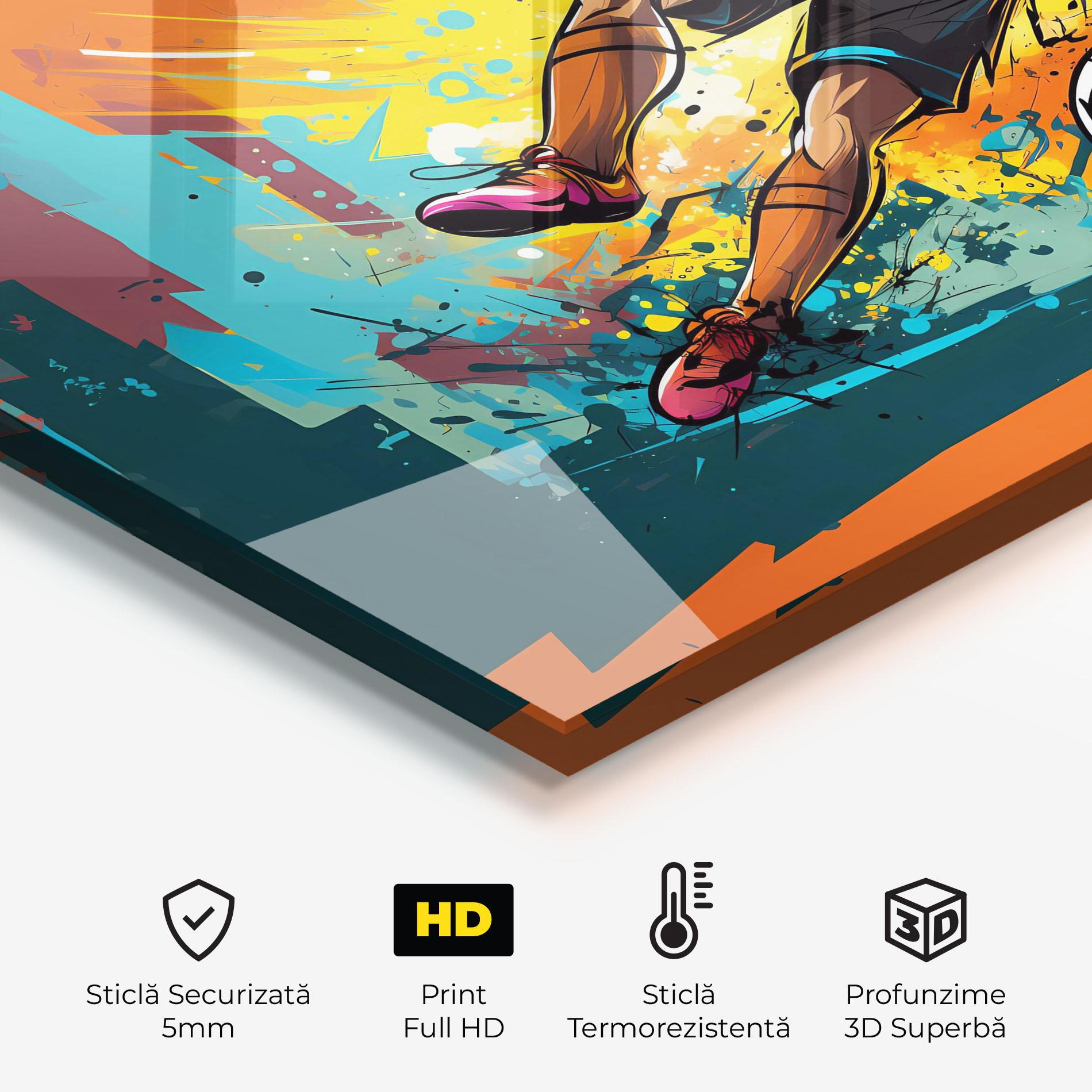 Panou Sticla Bucatarie Blue Tshirt Football mockup 2