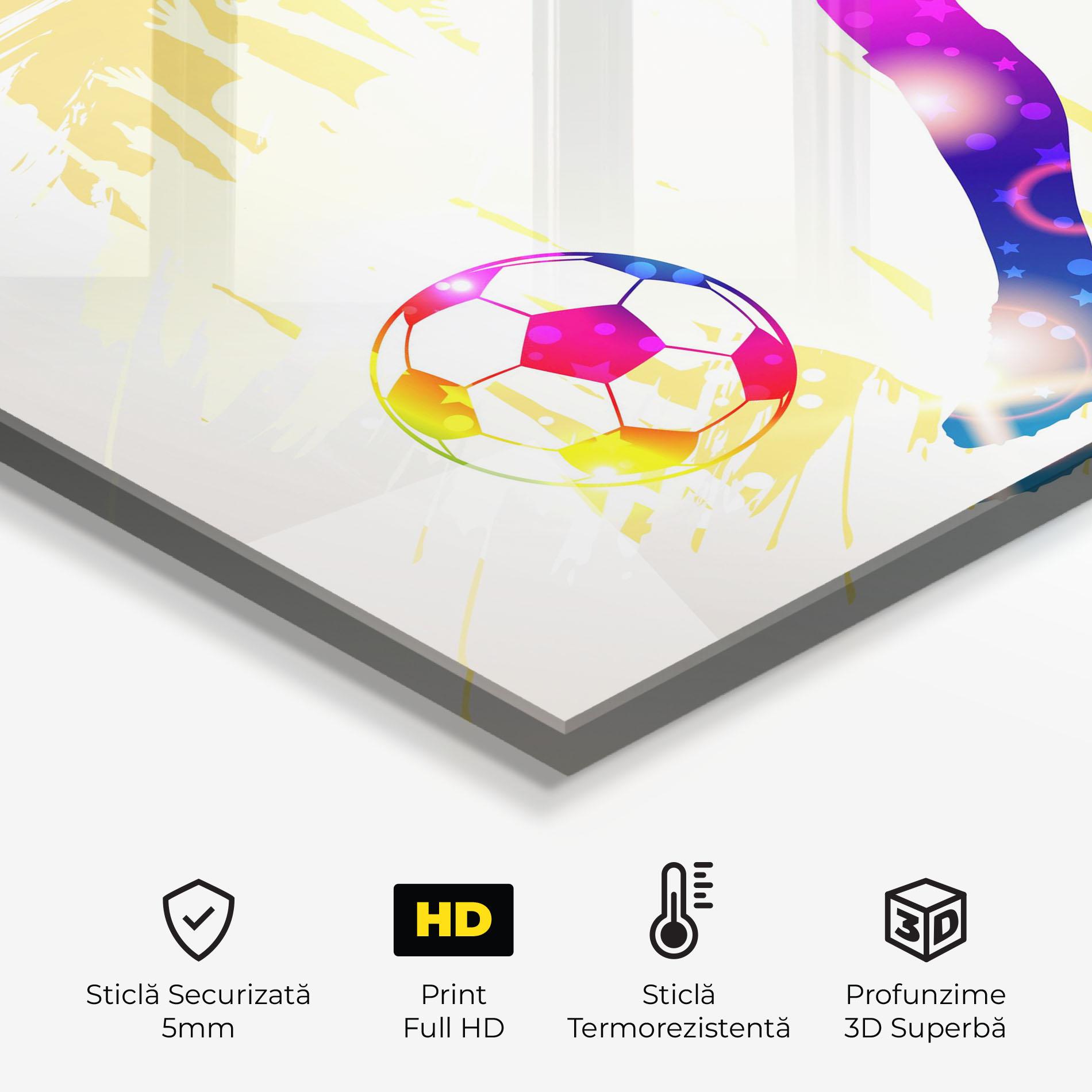 Panou Sticla Bucatarie Football Gold Art mockup 2