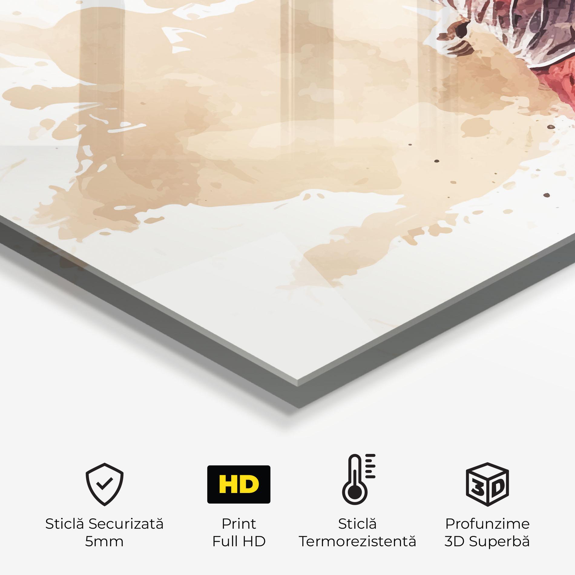 Panou Sticla Bucatarie Football Red Cream mockup 2