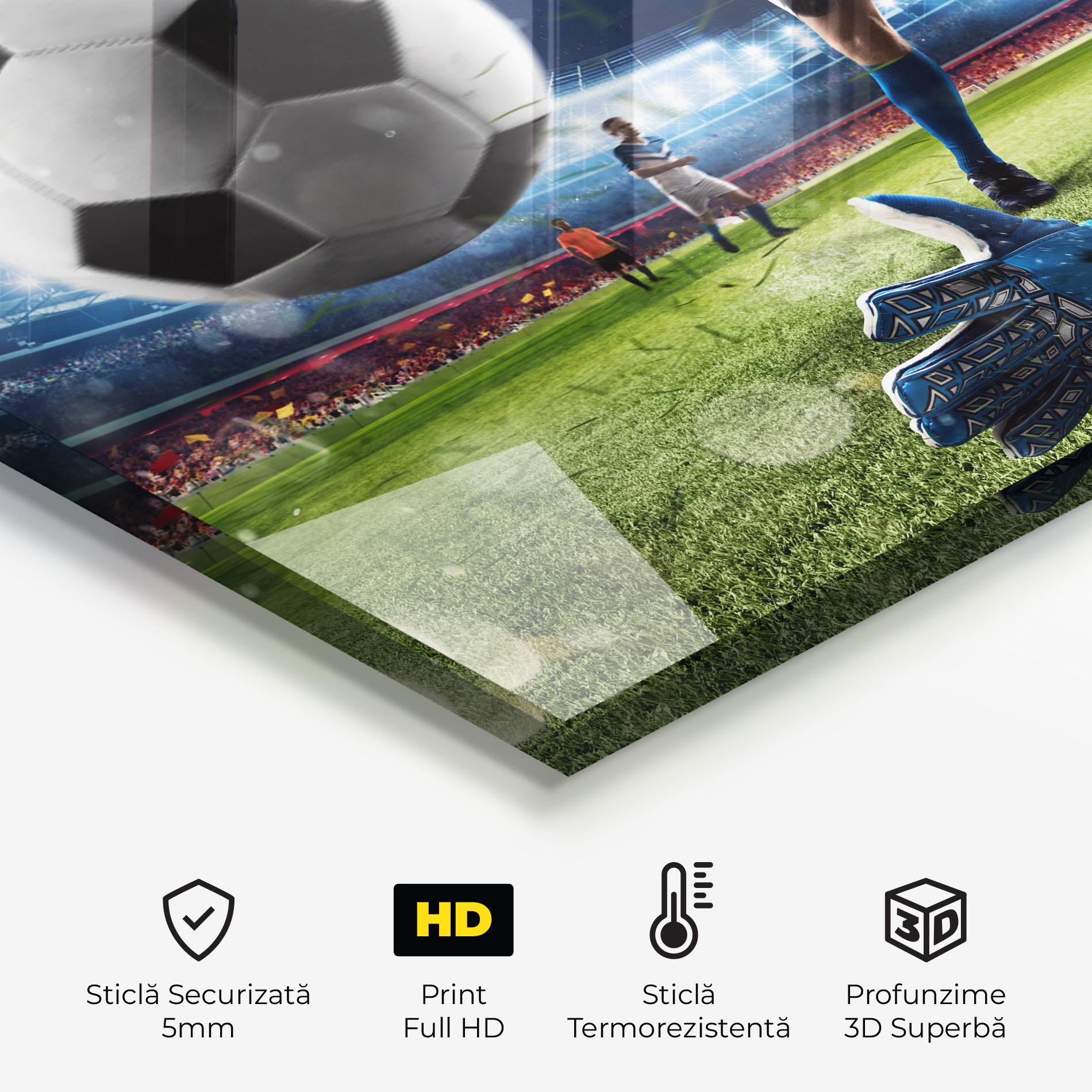 Panou Sticla Bucatarie Goalkeeper Kicks Ball mockup 2