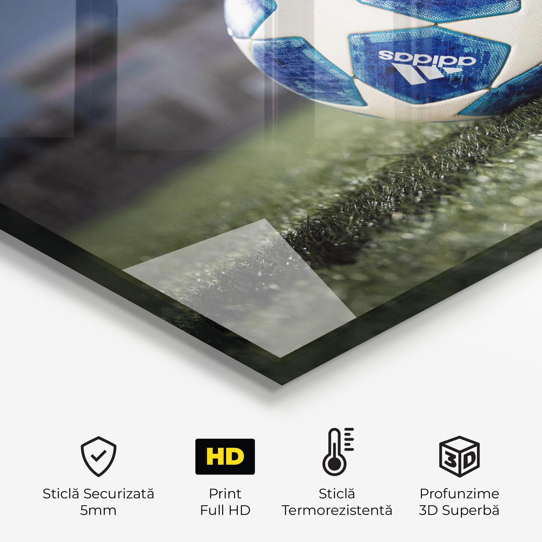 Panou Sticla Bucatarie White Stars Football mockup 2