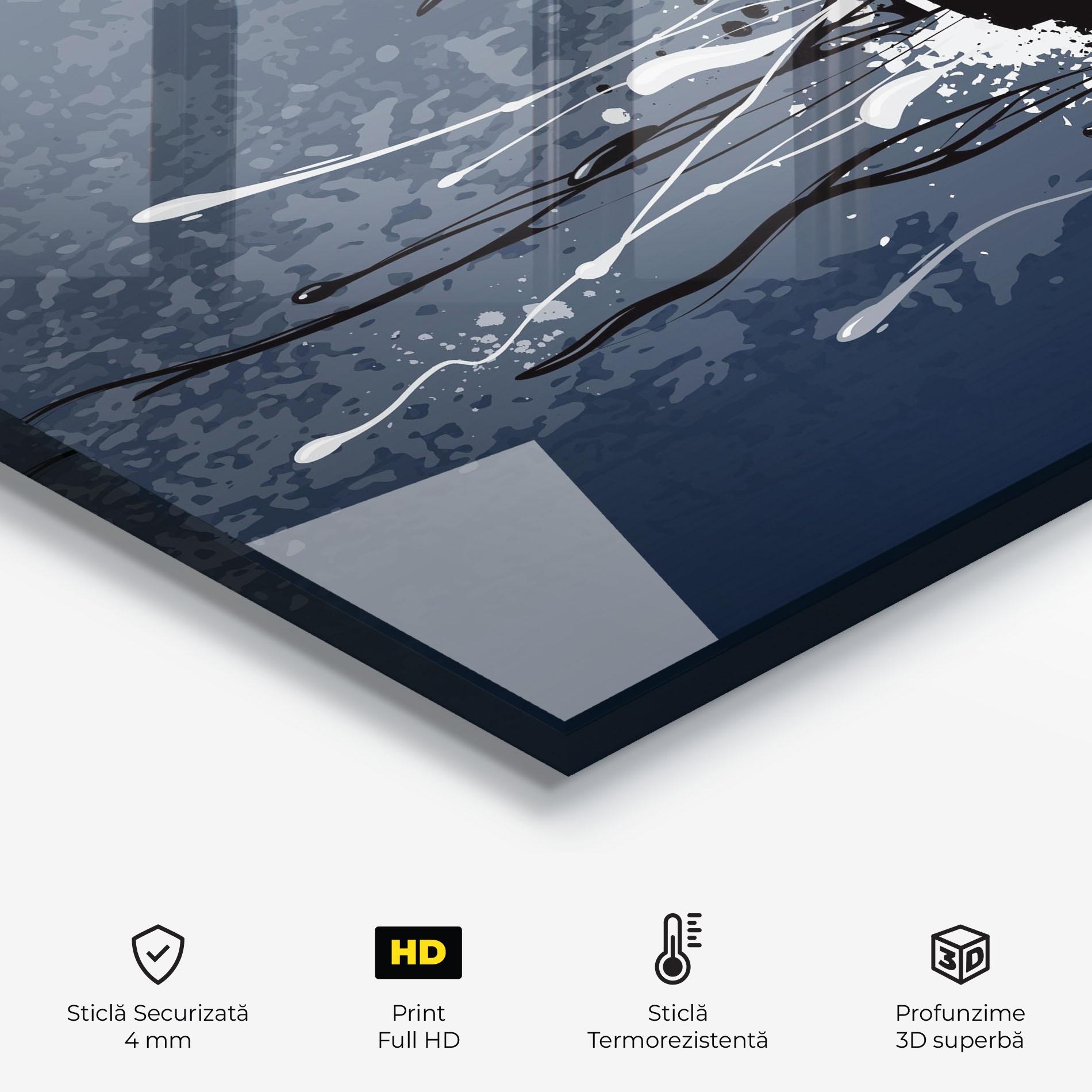 Panou Sticla Bucatarie Blue Football mockup 2