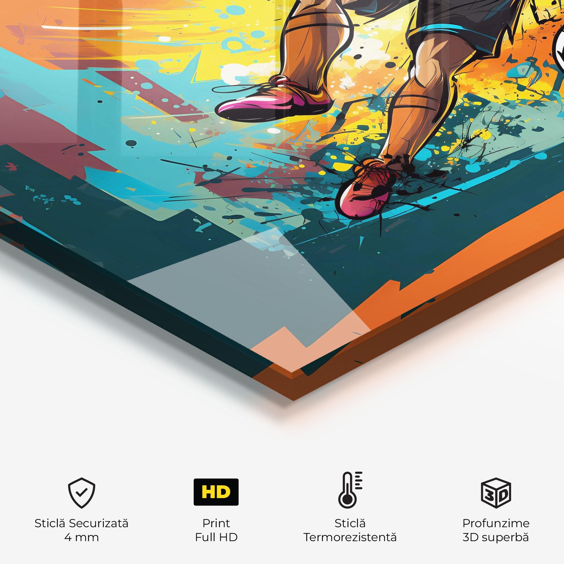 Panou Sticla Bucatarie Blue Tshirt Football mockup 2