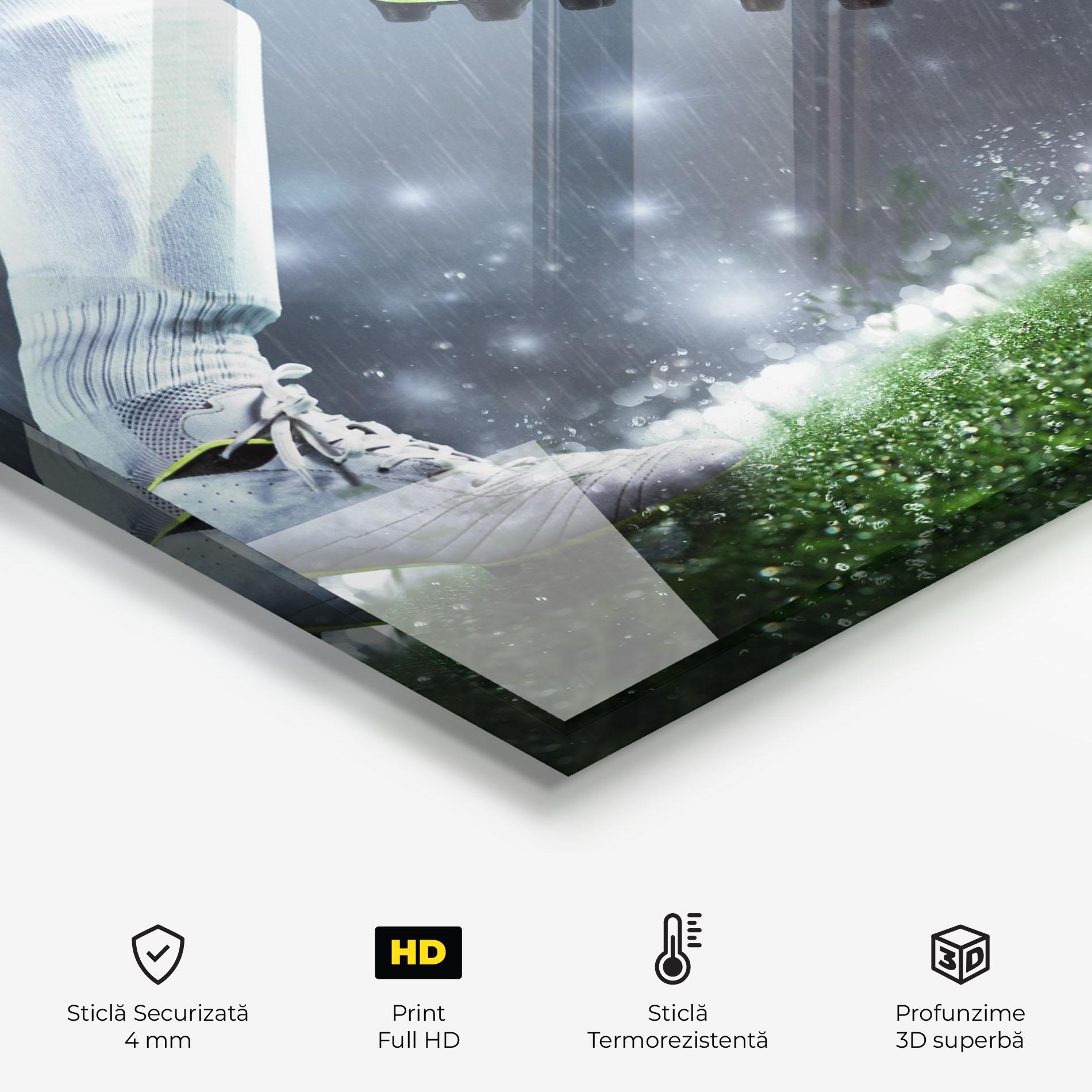 Panou Sticla Bucatarie Close Up Football Scene mockup 2