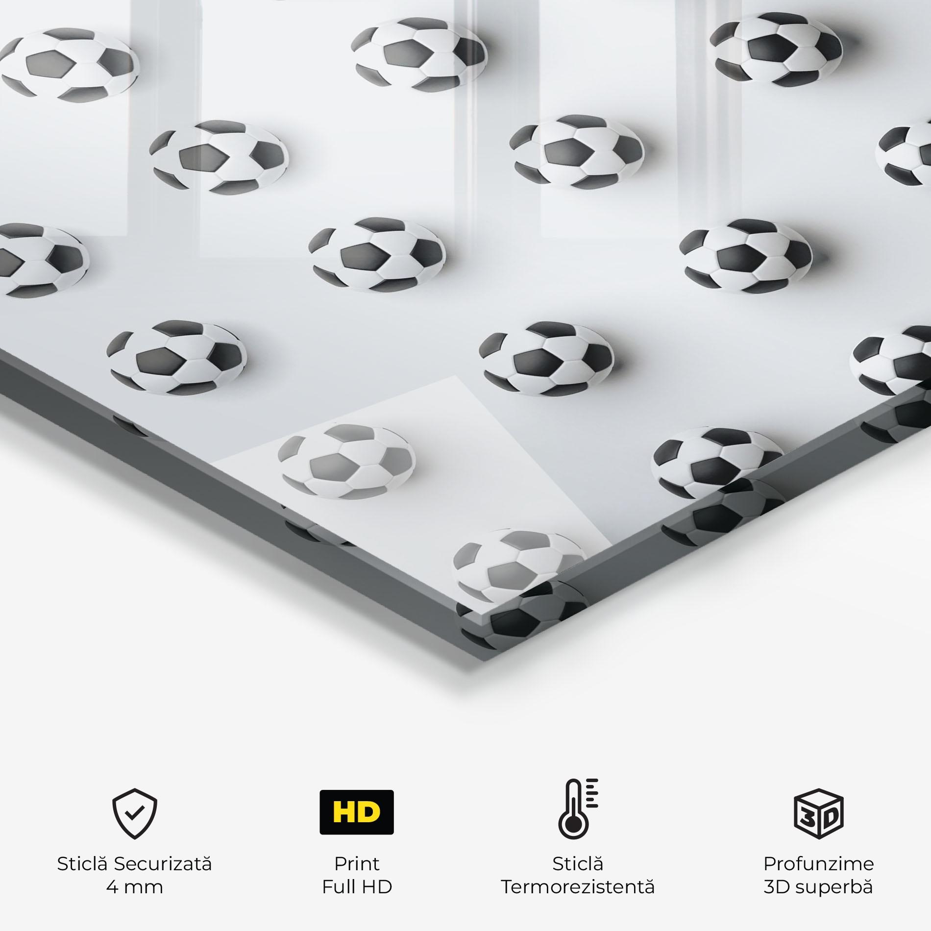 Panou Sticla Bucatarie Football Pattern mockup 2