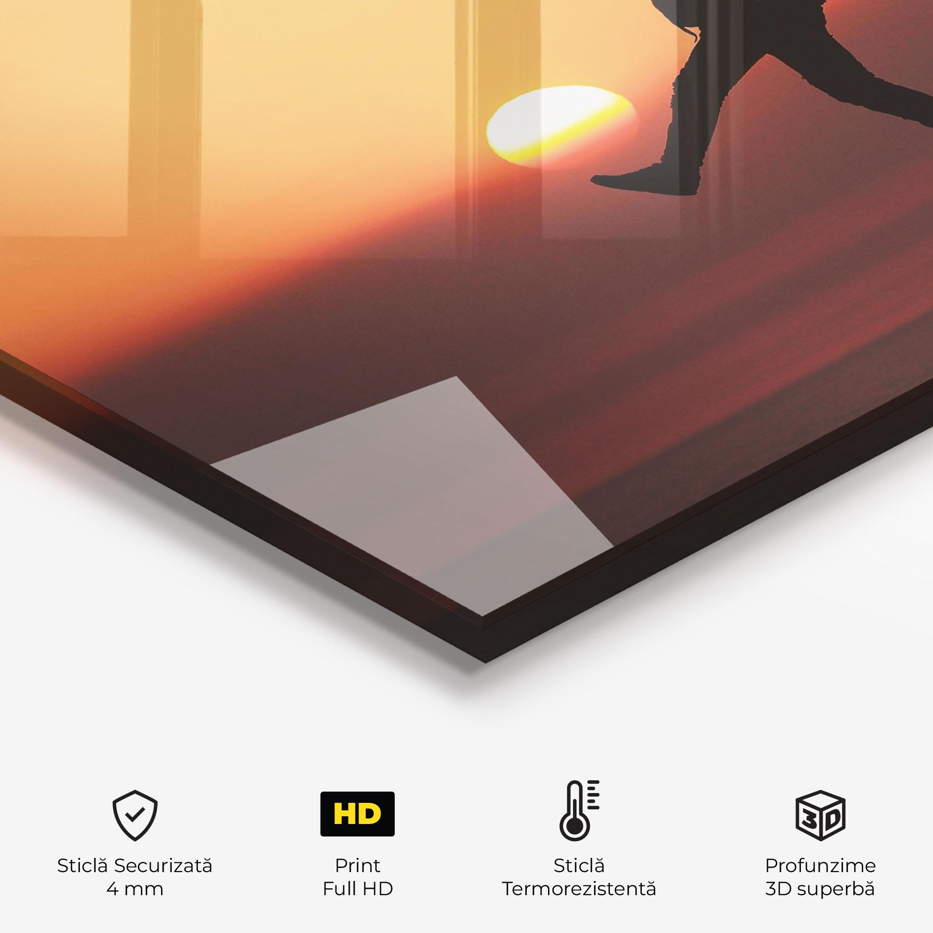 Panou Sticla Bucatarie Football With The Sun mockup 2