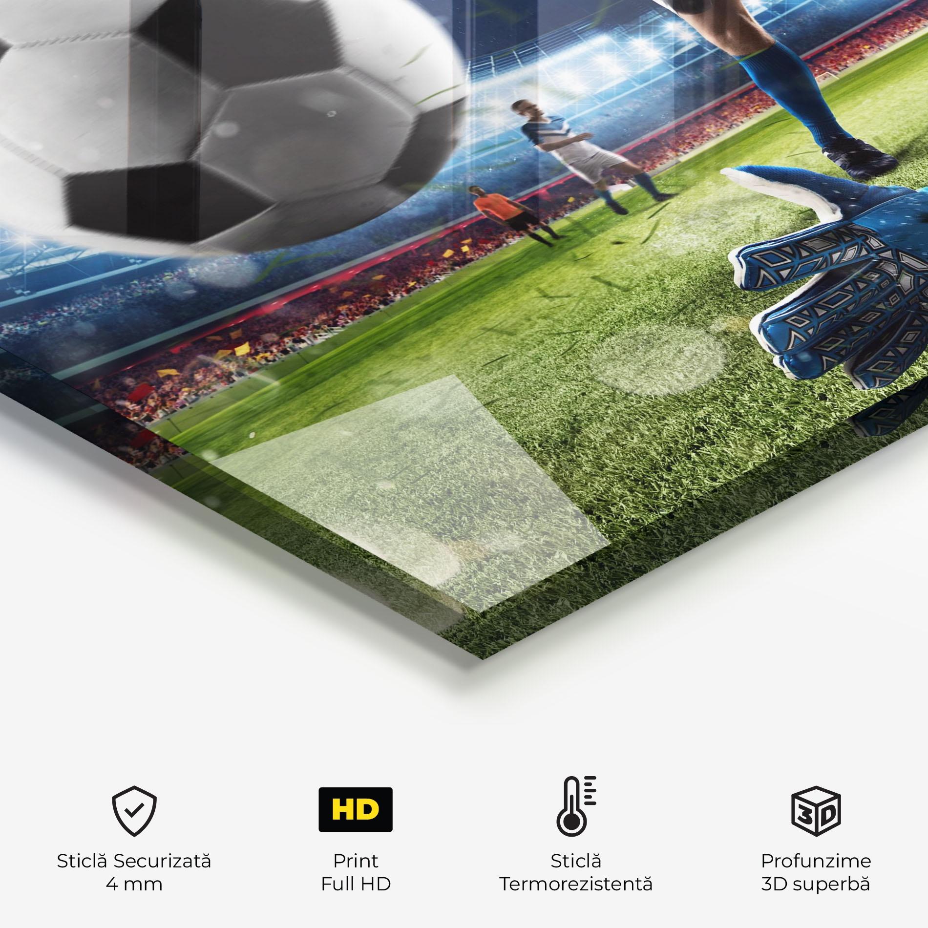 Panou Sticla Bucatarie Goalkeeper Kicks Ball mockup 2