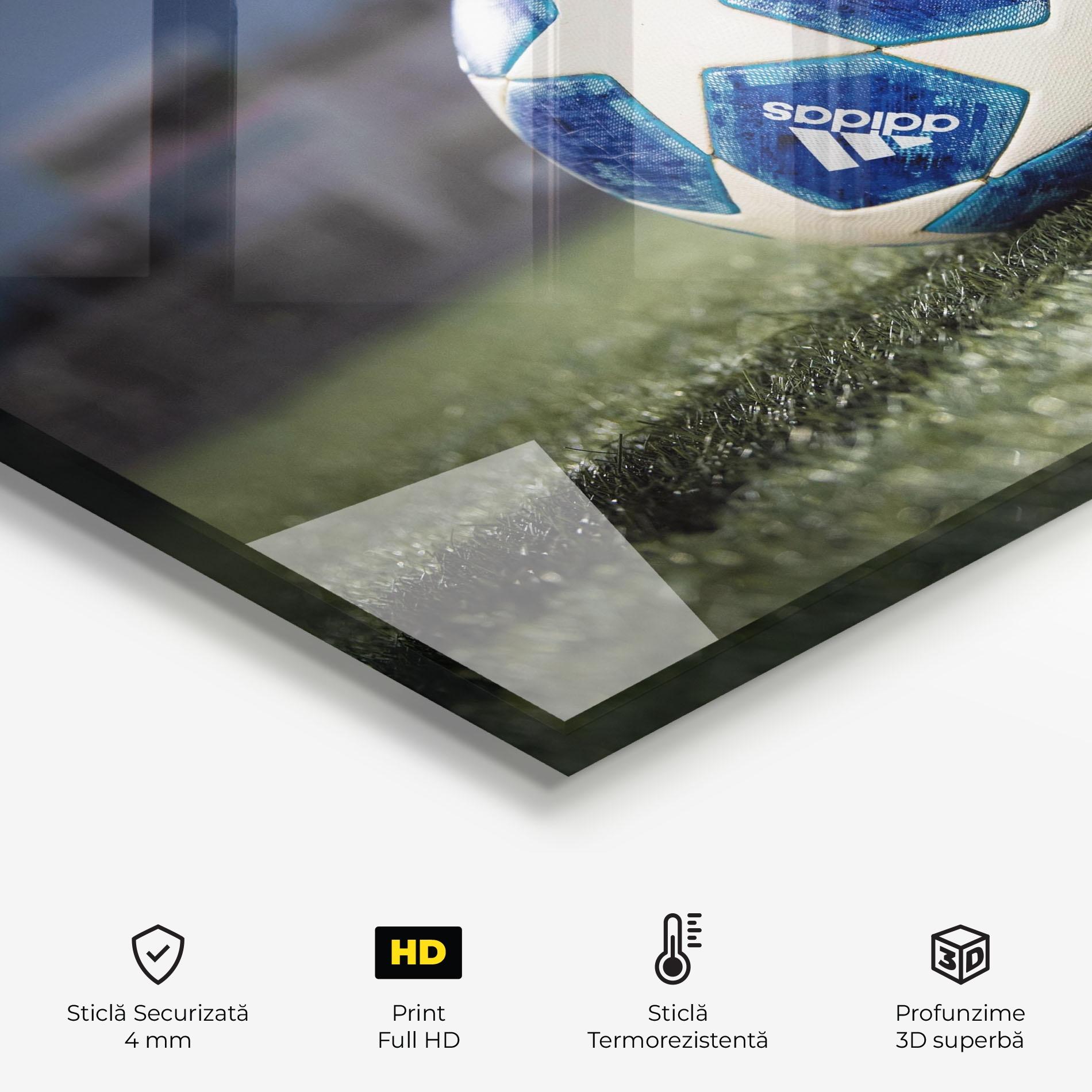 Panou Sticla Bucatarie White Stars Football mockup 2