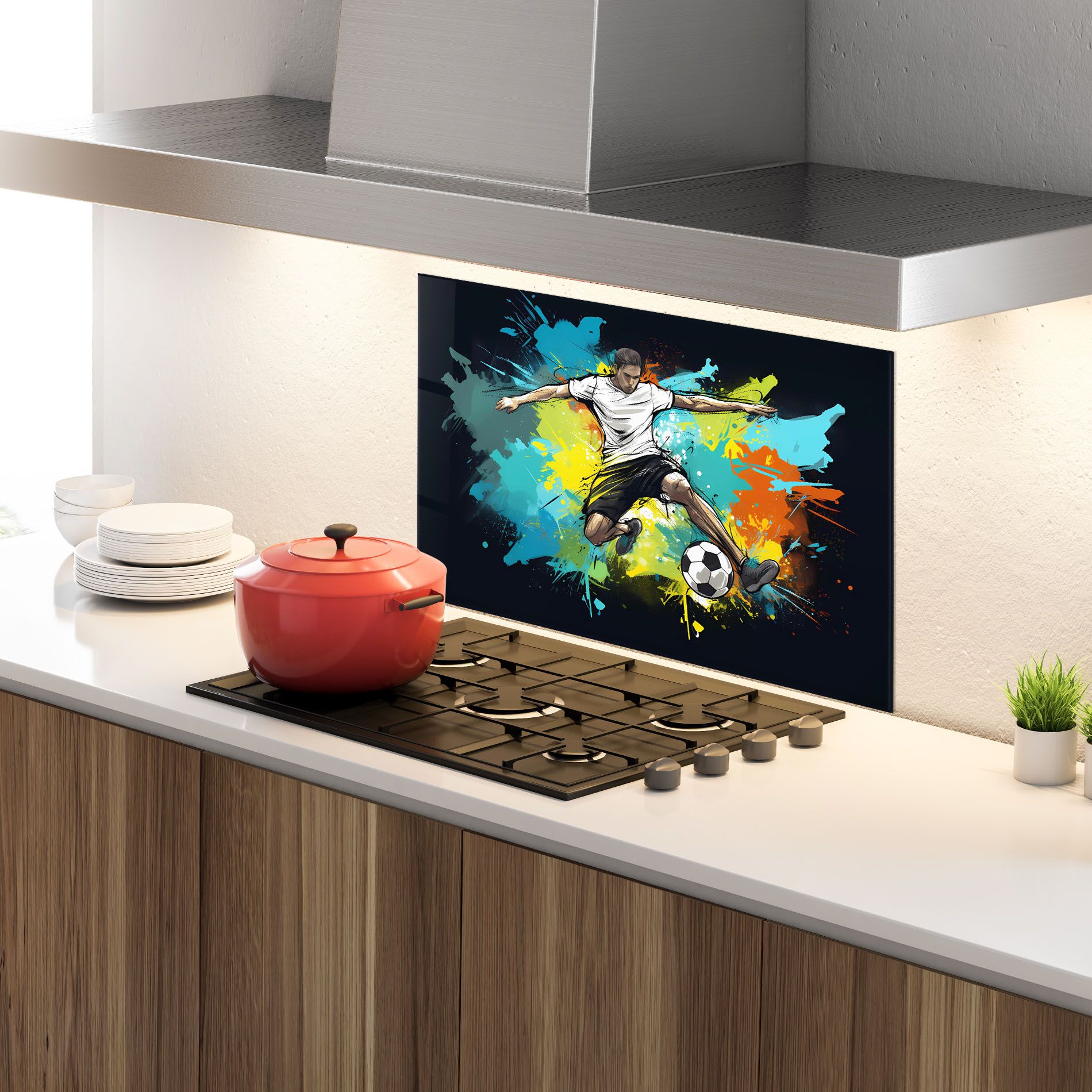 Green Paint Football Player mockup 4