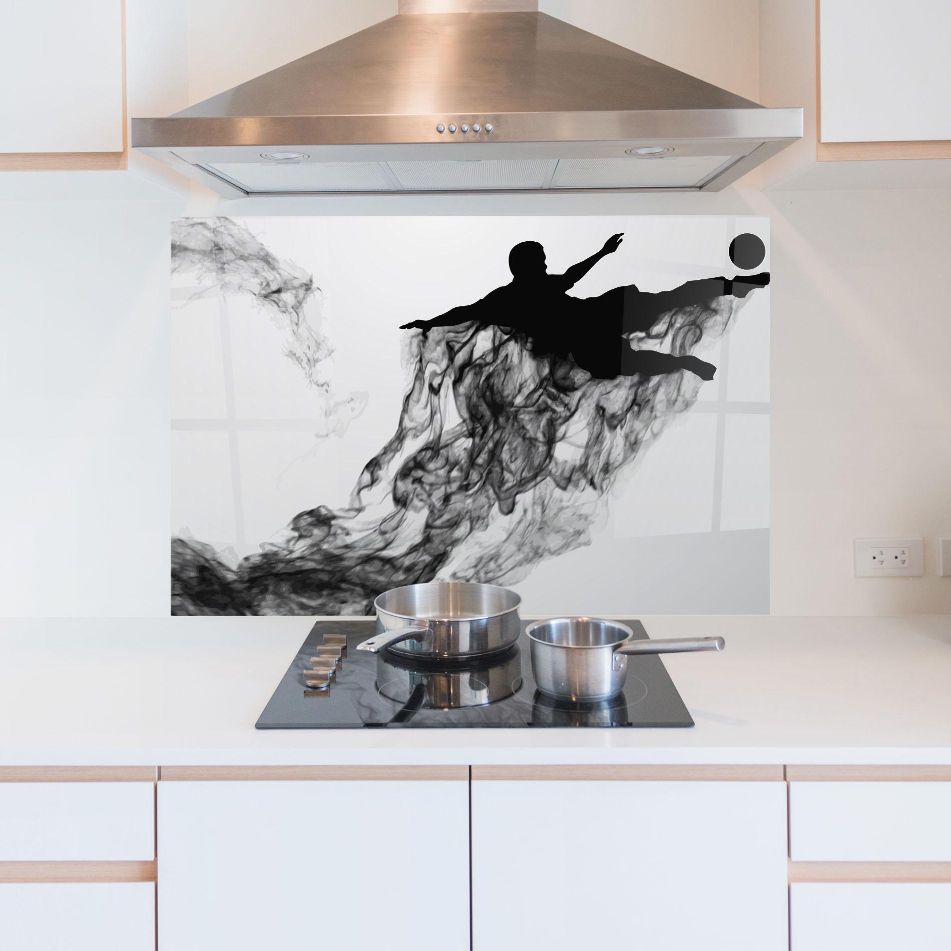 Panou Sticla Bucatarie Black Smoke Football mockup 5