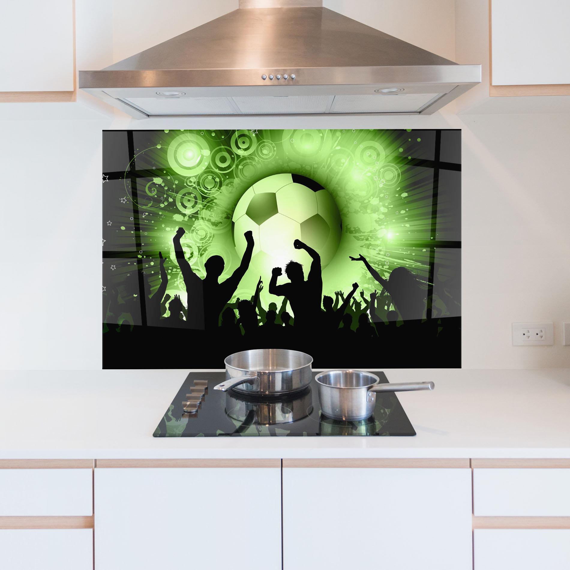 Panou Sticla Bucatarie Football Crowd mockup 5