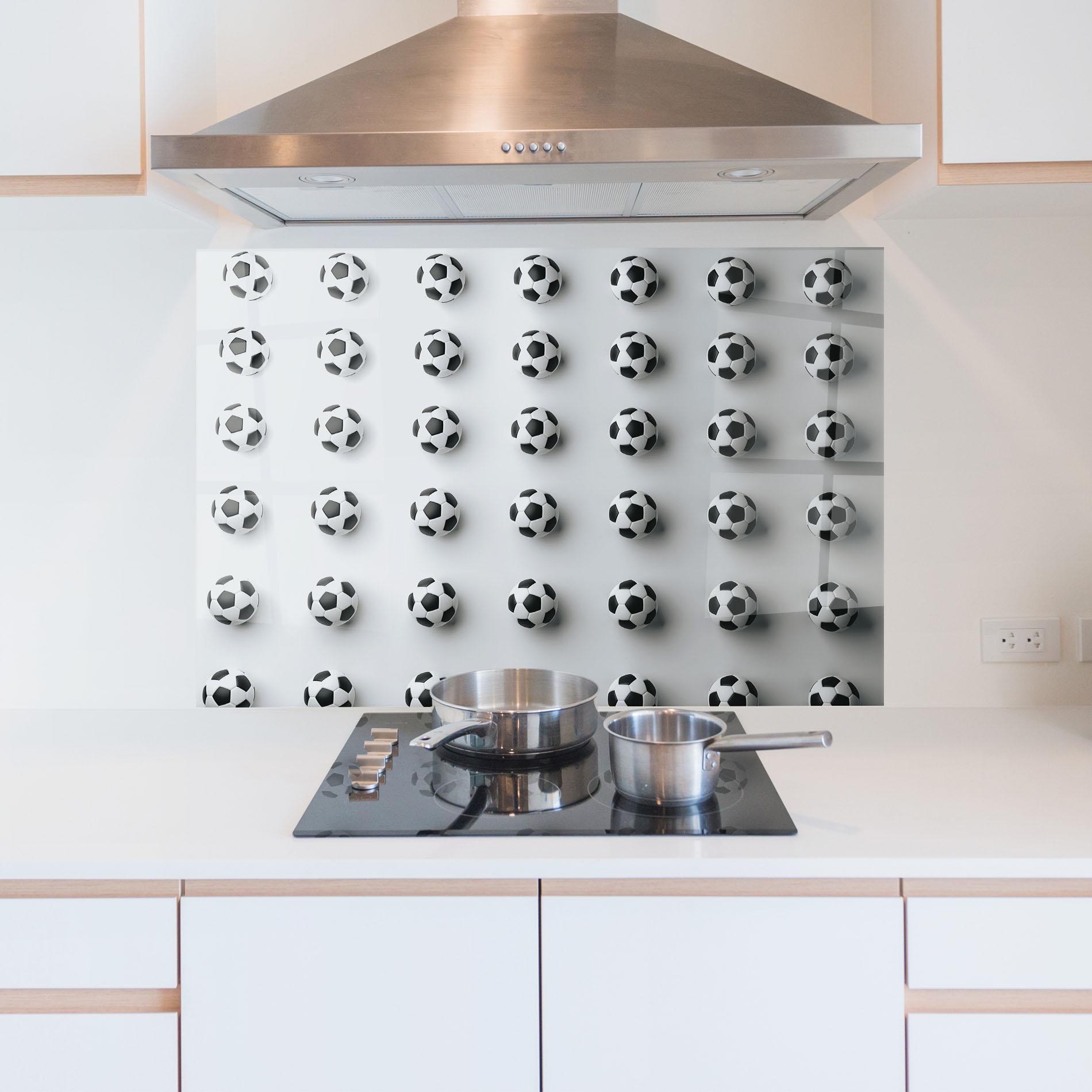 Panou Sticla Bucatarie Football Pattern mockup 5