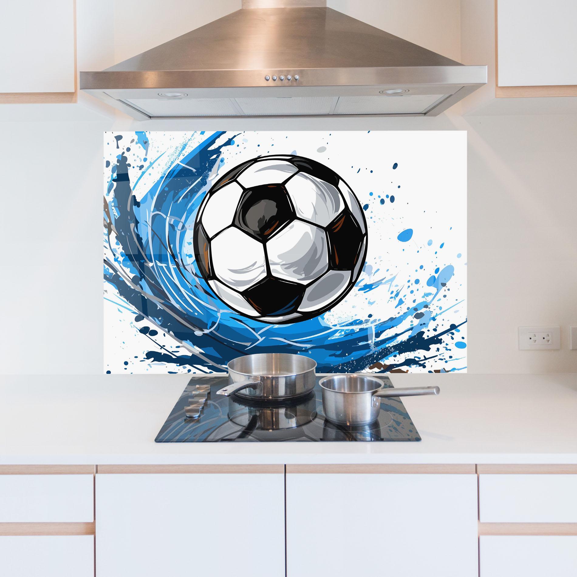 Panou Sticla Bucatarie Football Wave mockup 5