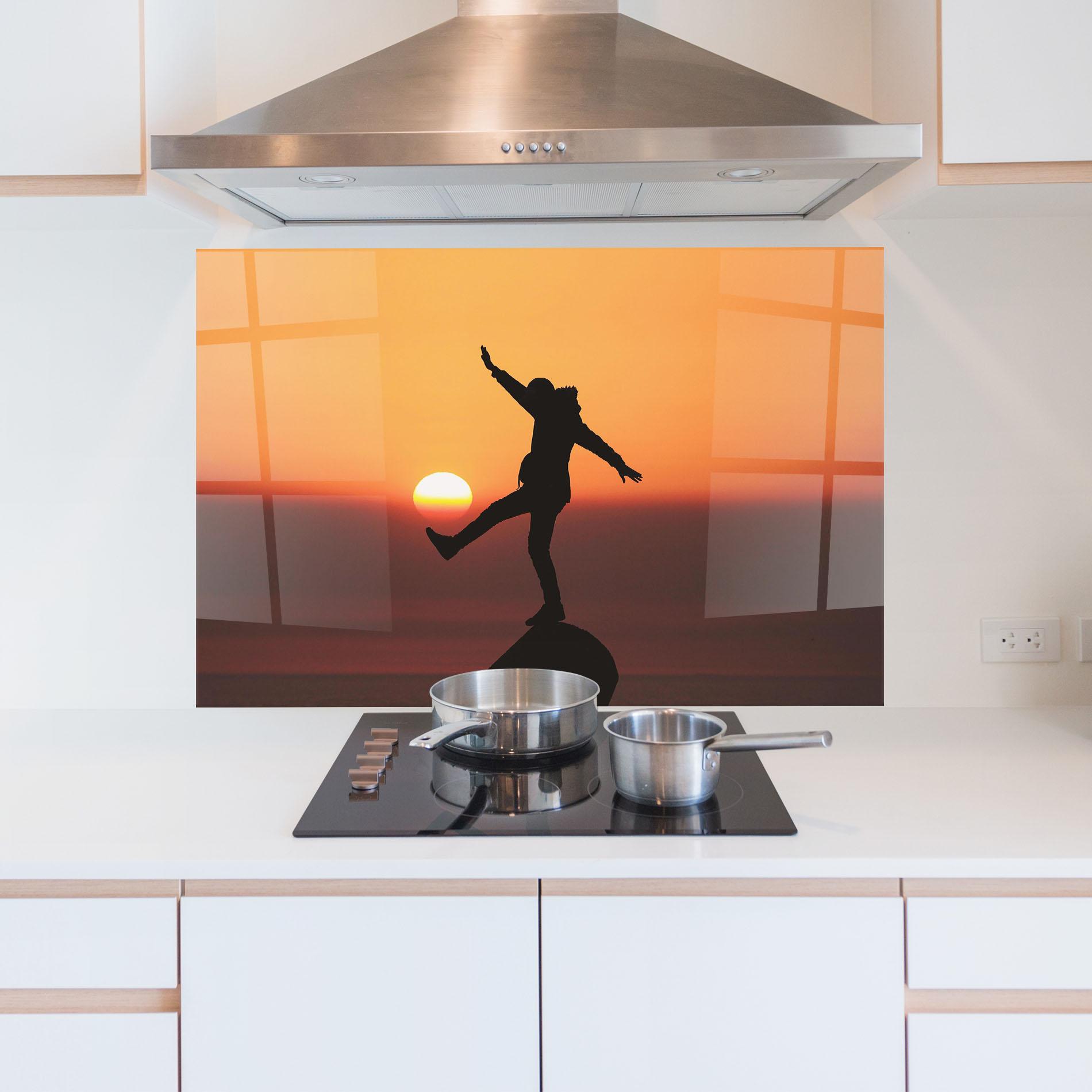 Panou Sticla Bucatarie Football With The Sun mockup 5