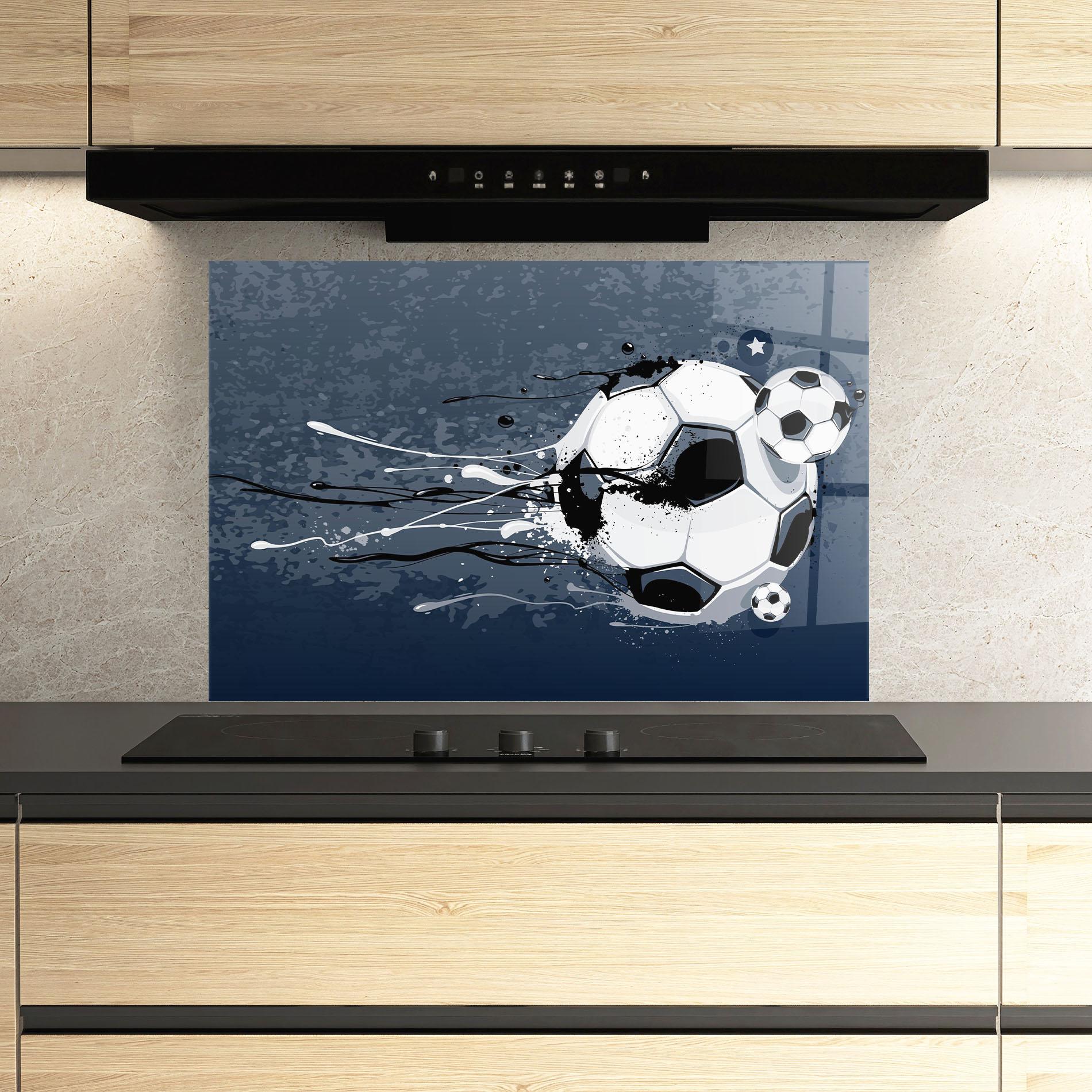 Panou Sticla Bucatarie Blue Football mockup 3