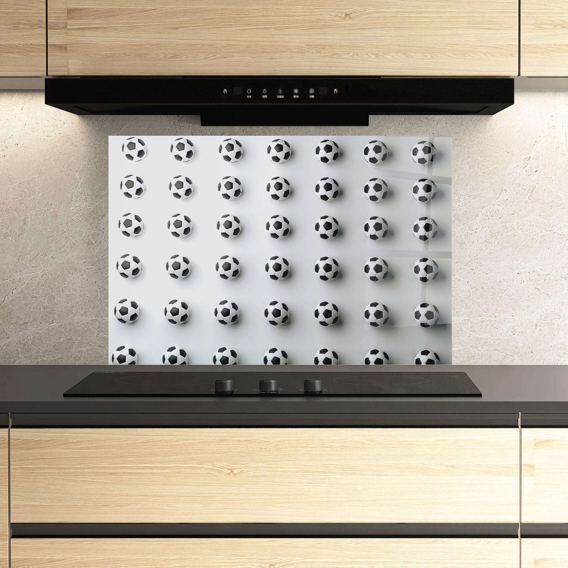 Panou Sticla Bucatarie Football Pattern mockup 3