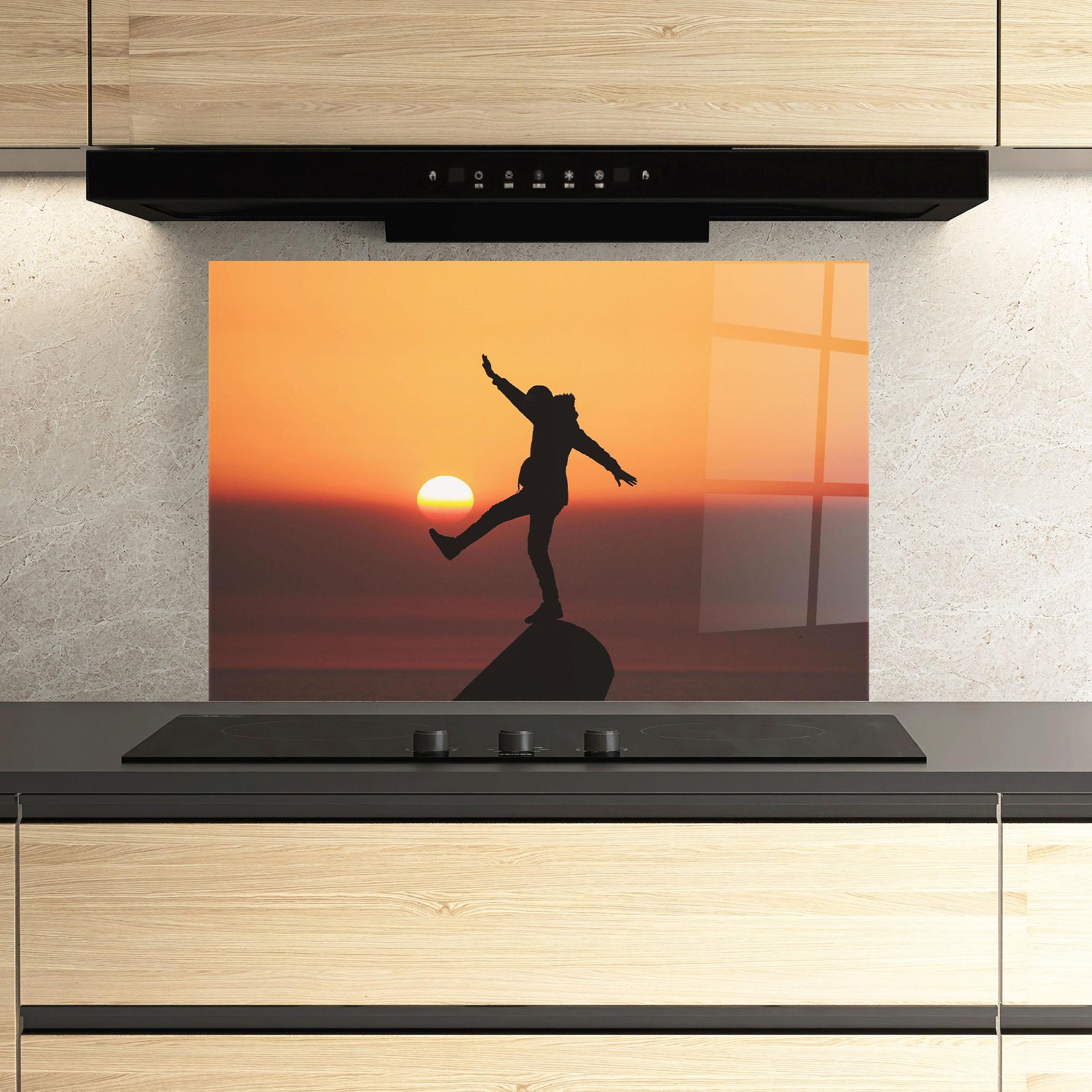 Panou Sticla Bucatarie Football With The Sun mockup 3