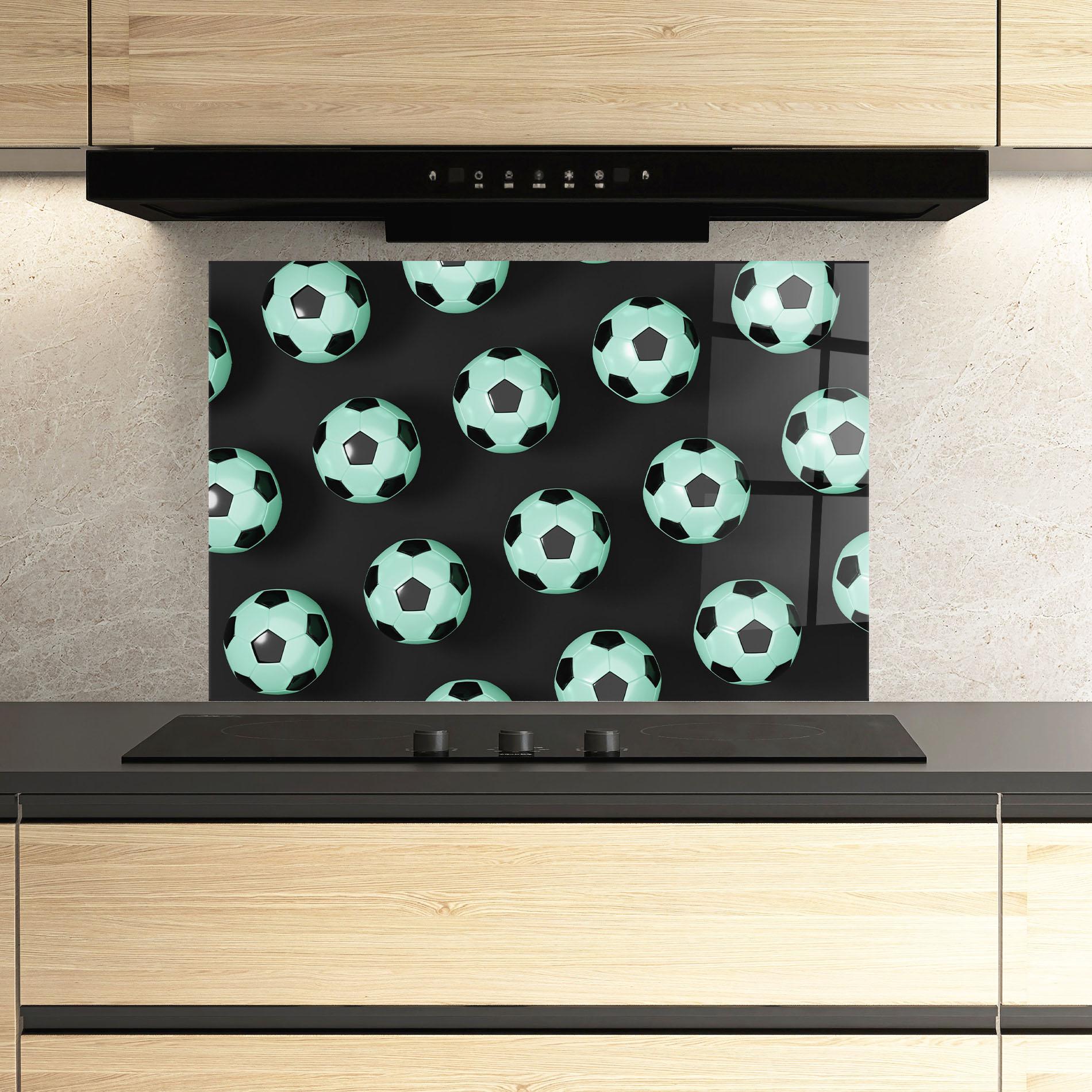 Panou Sticla Bucatarie Green Light Football mockup 3