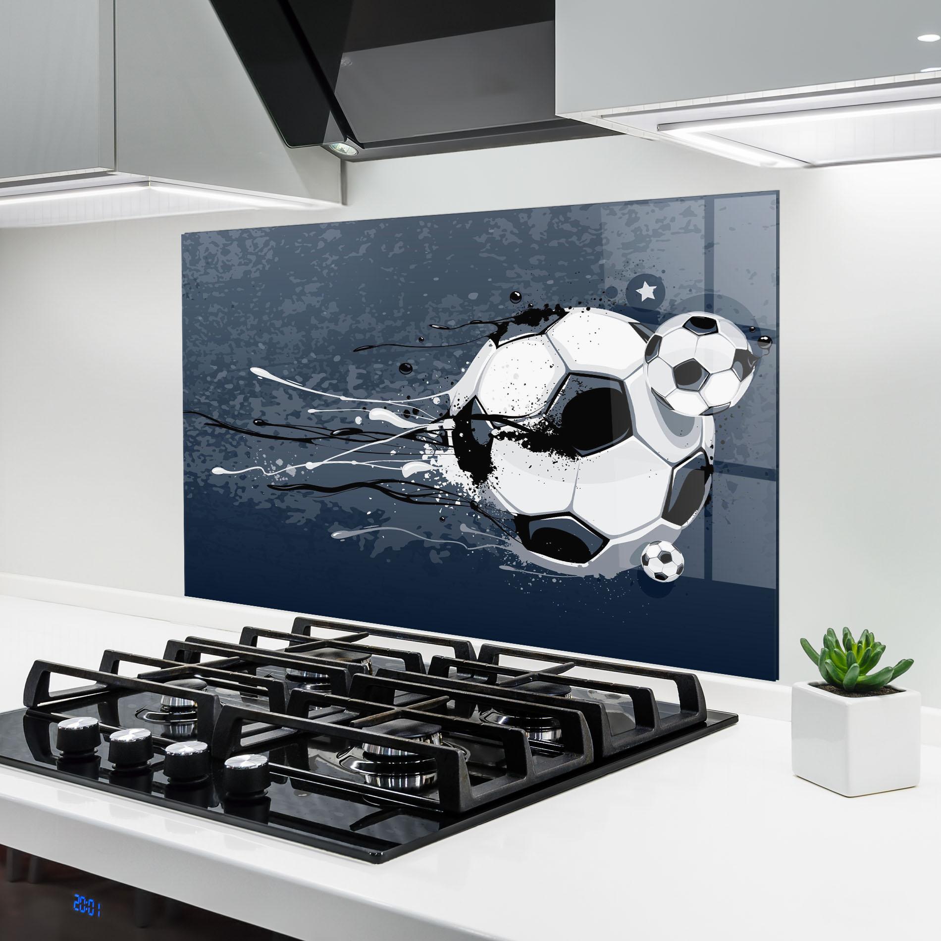 Panou Sticla Bucatarie Blue Football mockup 6