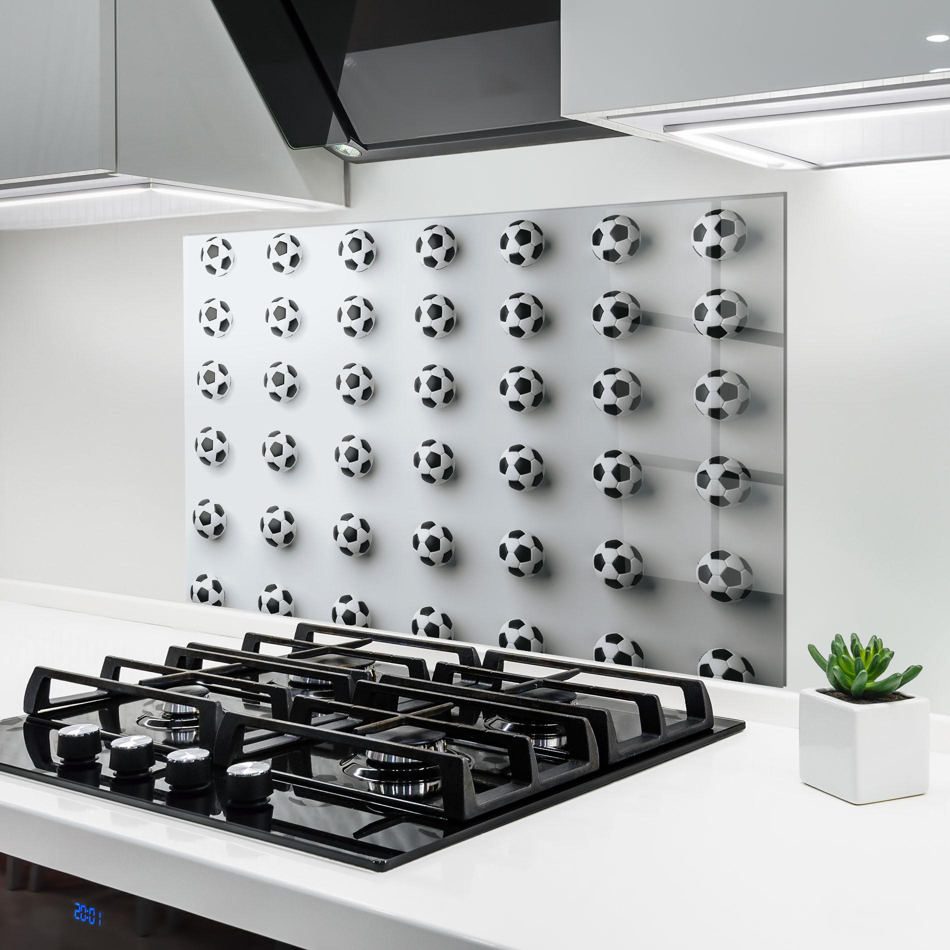 Panou Sticla Bucatarie Football Pattern mockup 6