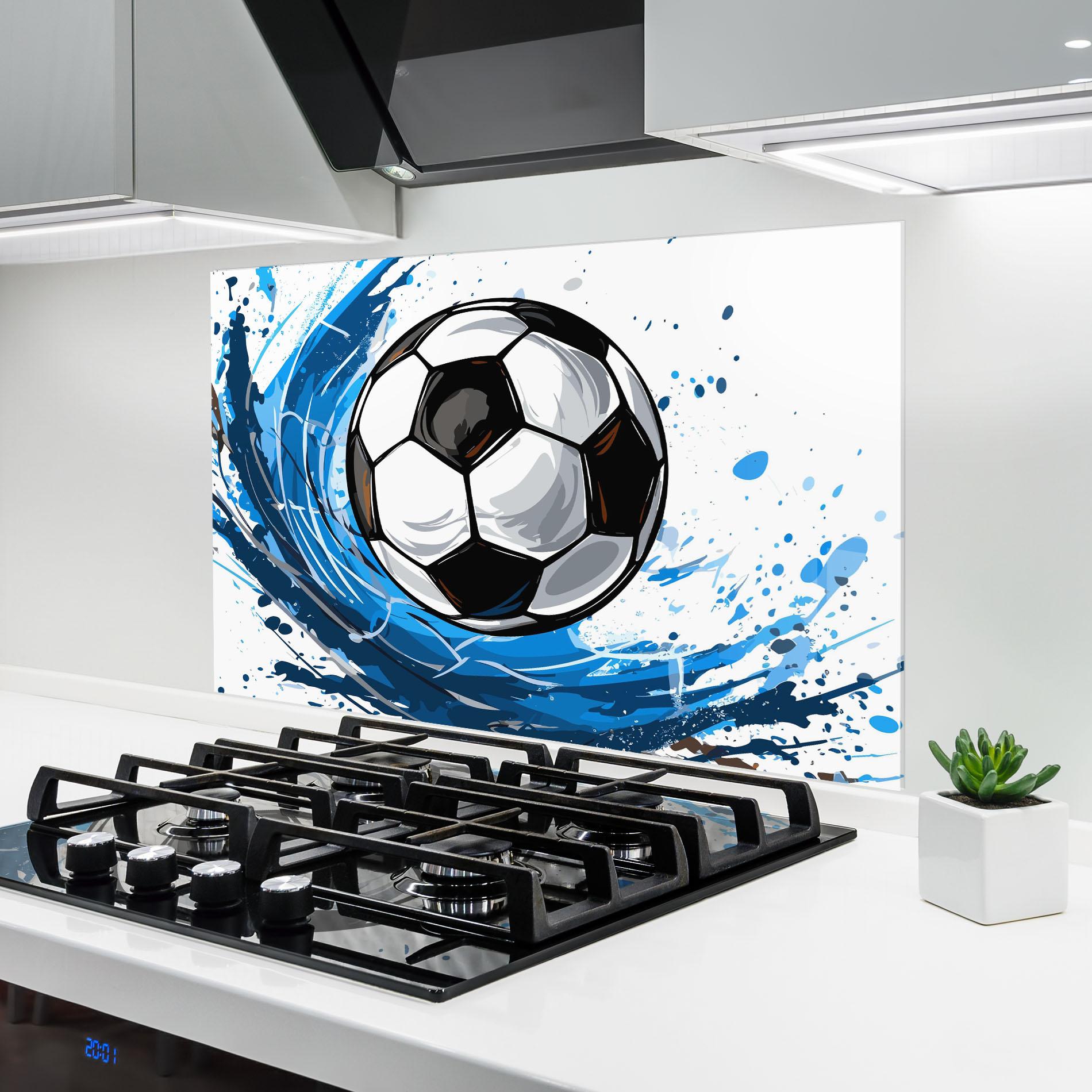 Panou Sticla Bucatarie Football Wave mockup 6