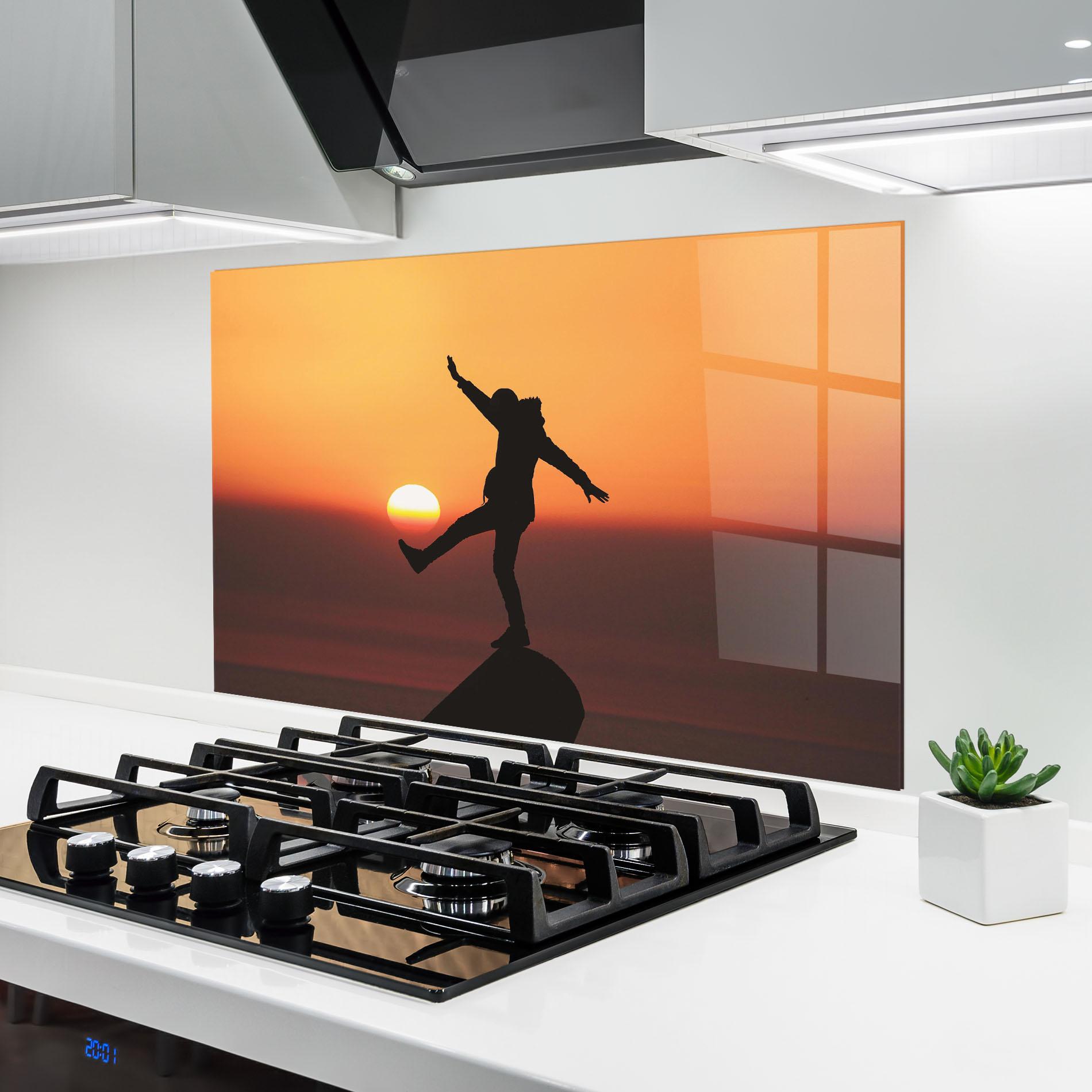 Panou Sticla Bucatarie Football With The Sun mockup 6