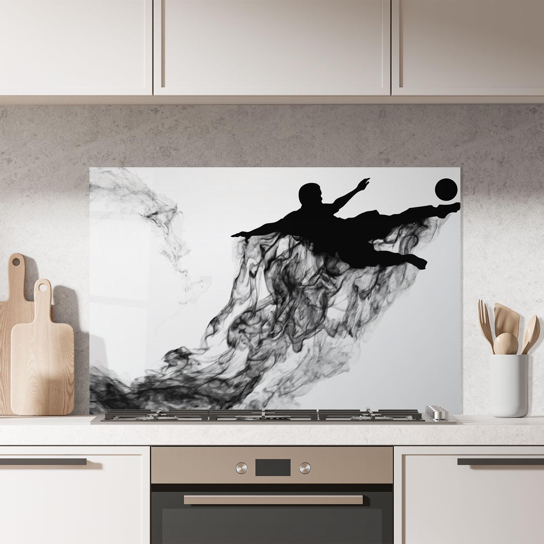 Panou Sticla Bucatarie Black Smoke Football mockup 7