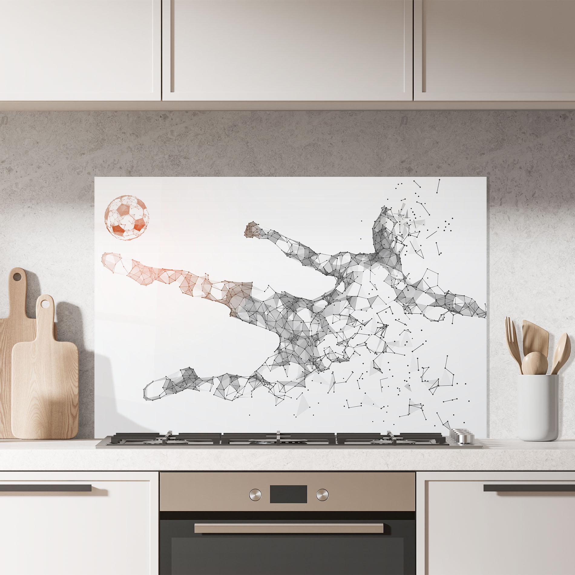 Panou Sticla Bucatarie Football Orange Ball mockup 7