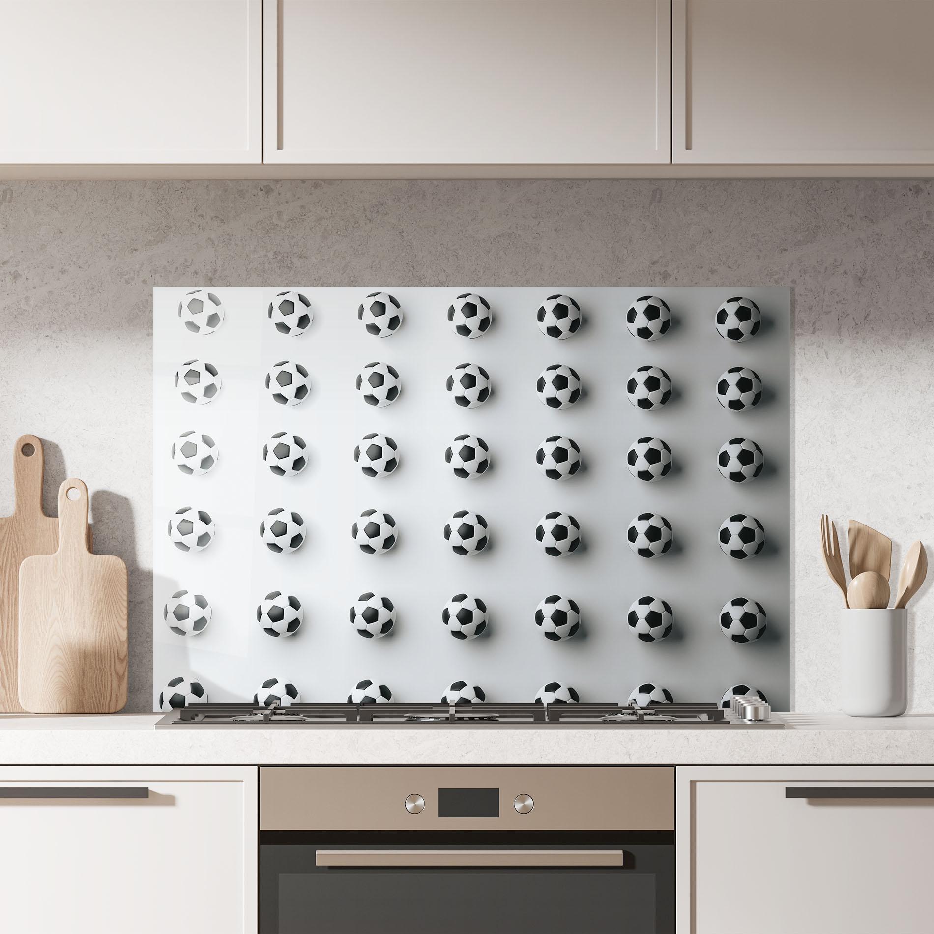 Panou Sticla Bucatarie Football Pattern mockup 7