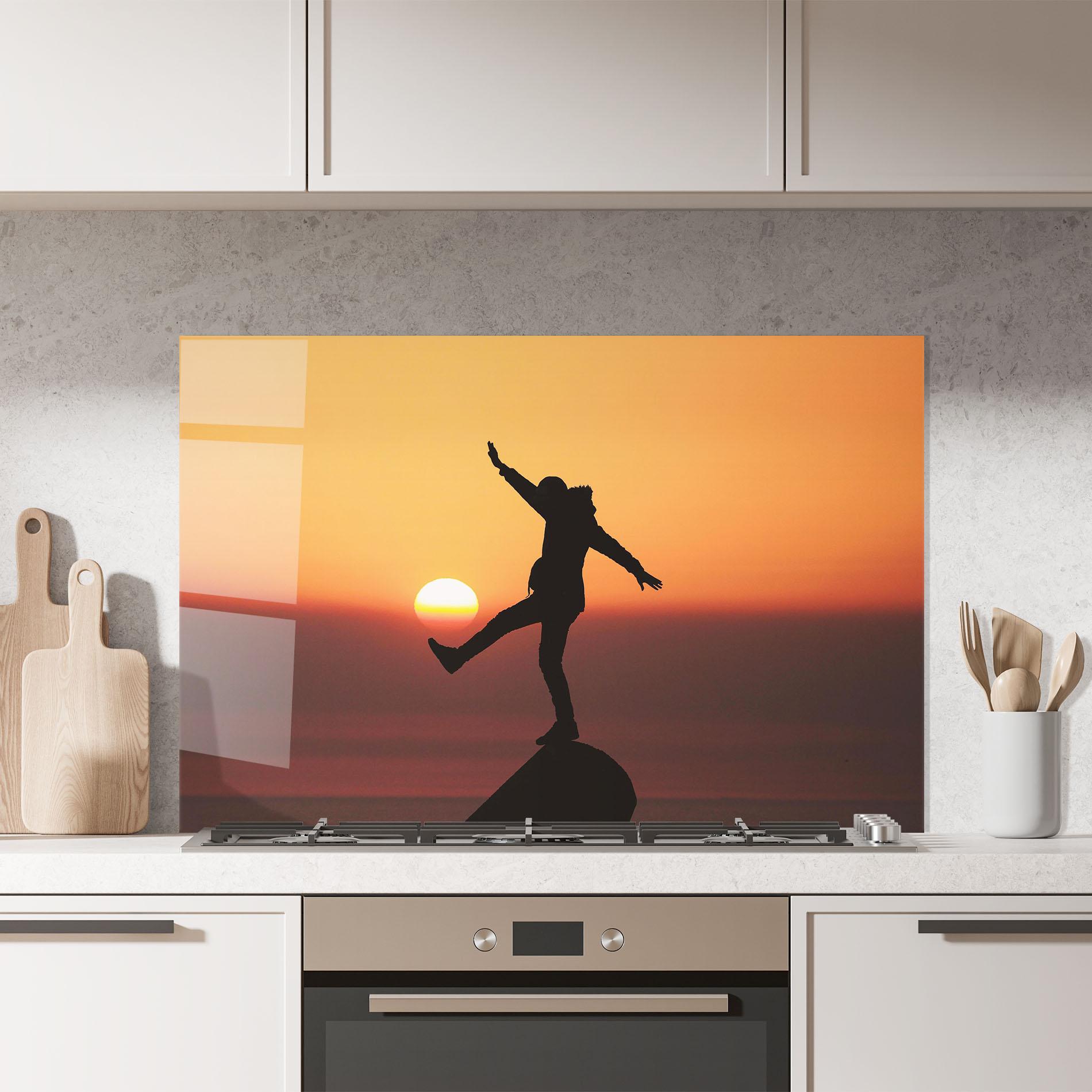 Panou Sticla Bucatarie Football With The Sun mockup 7