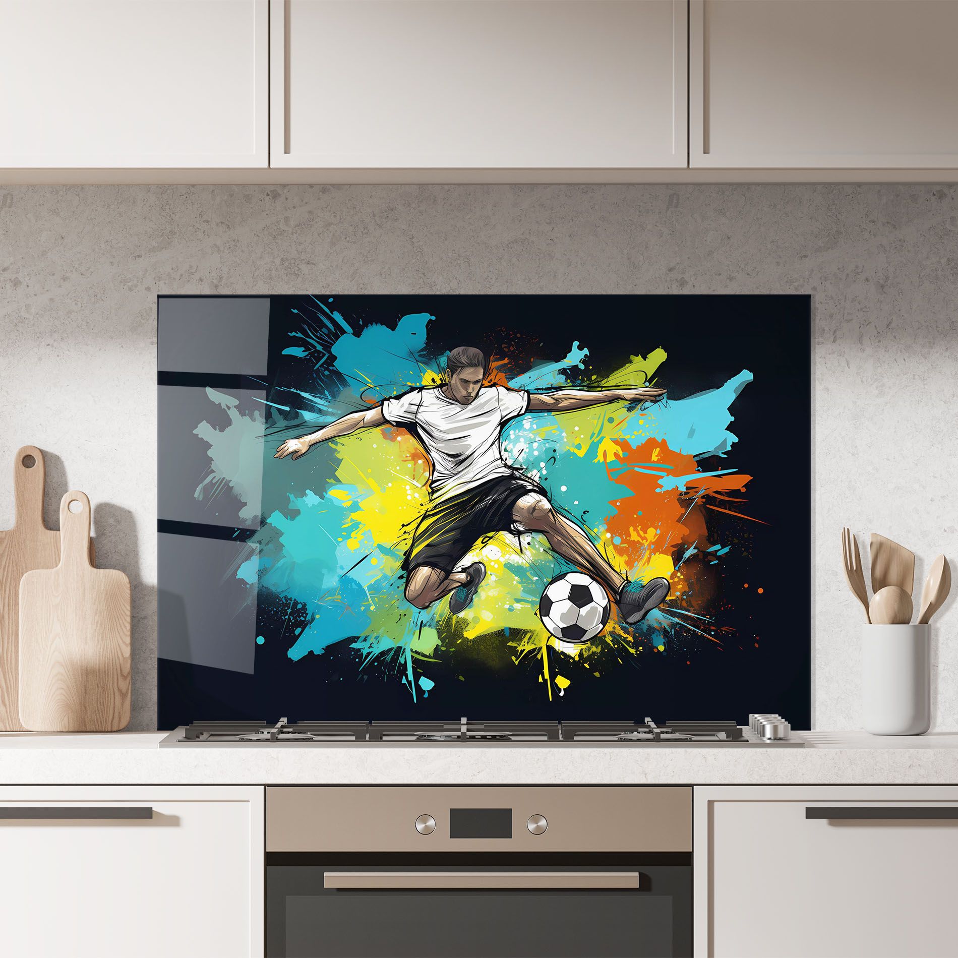 Green Paint Football Player mockup 7