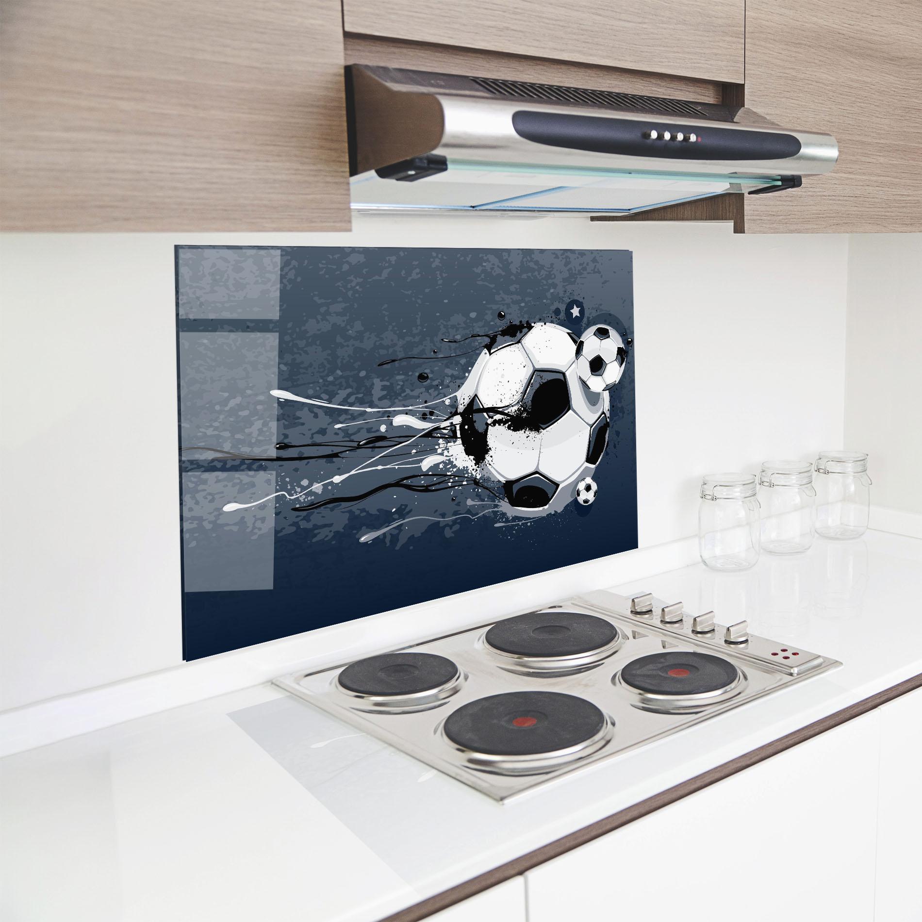 Panou Sticla Bucatarie Blue Football mockup 8