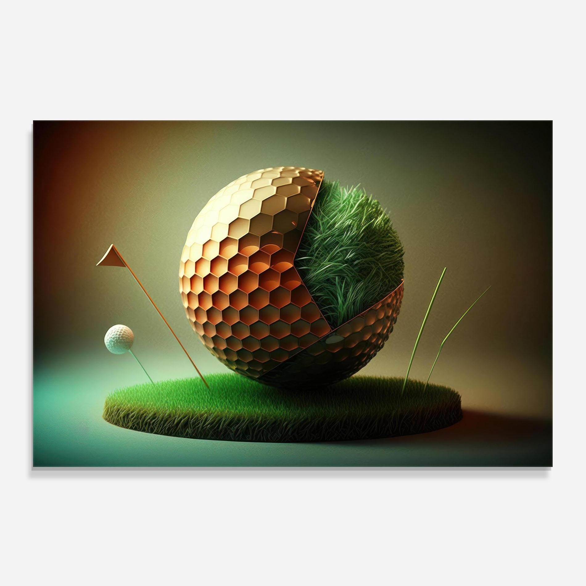 Panou Sticla Bucatarie Golf Ball 3d Style mockup 0