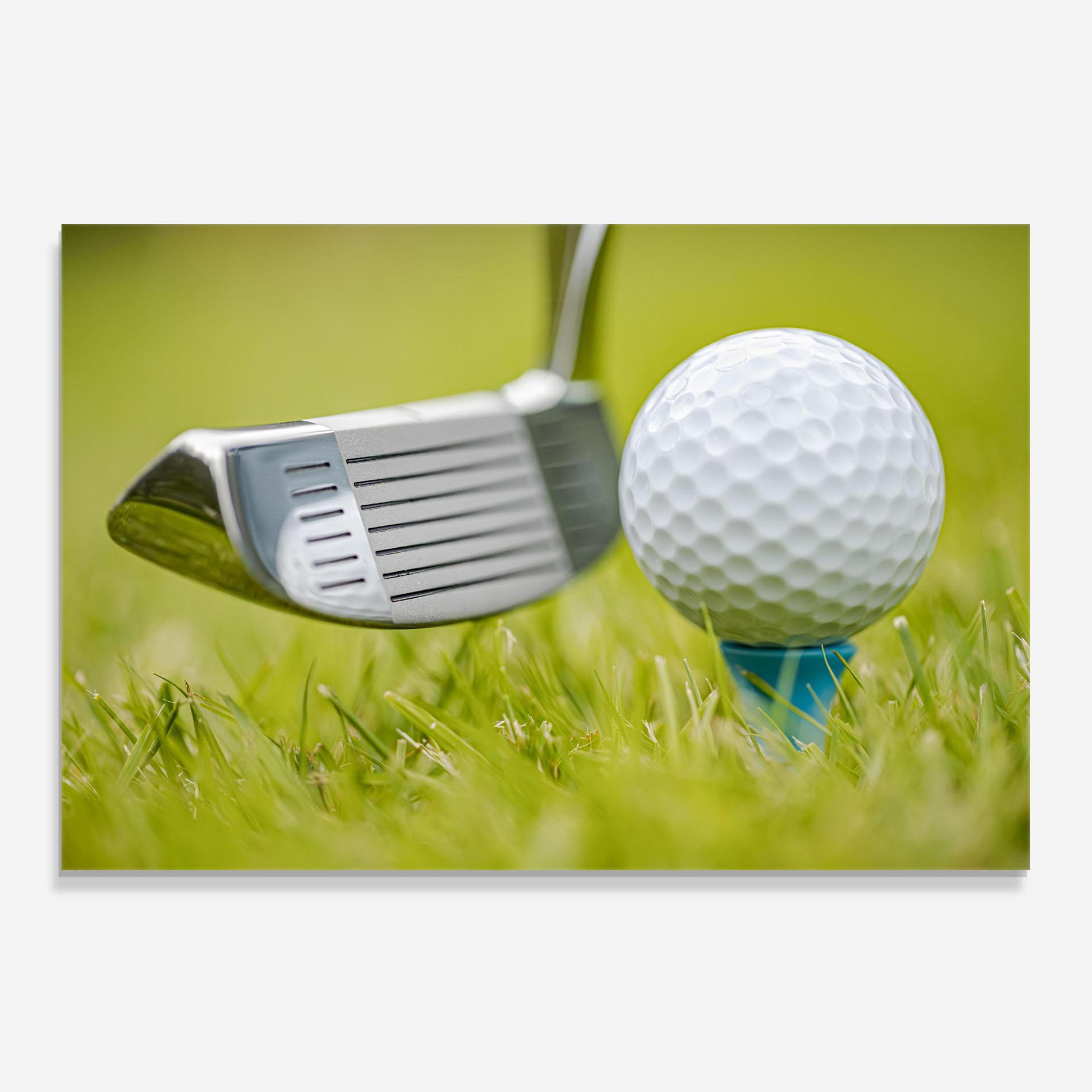 Panou Sticla Bucatarie Golf Ball Grass mockup 0