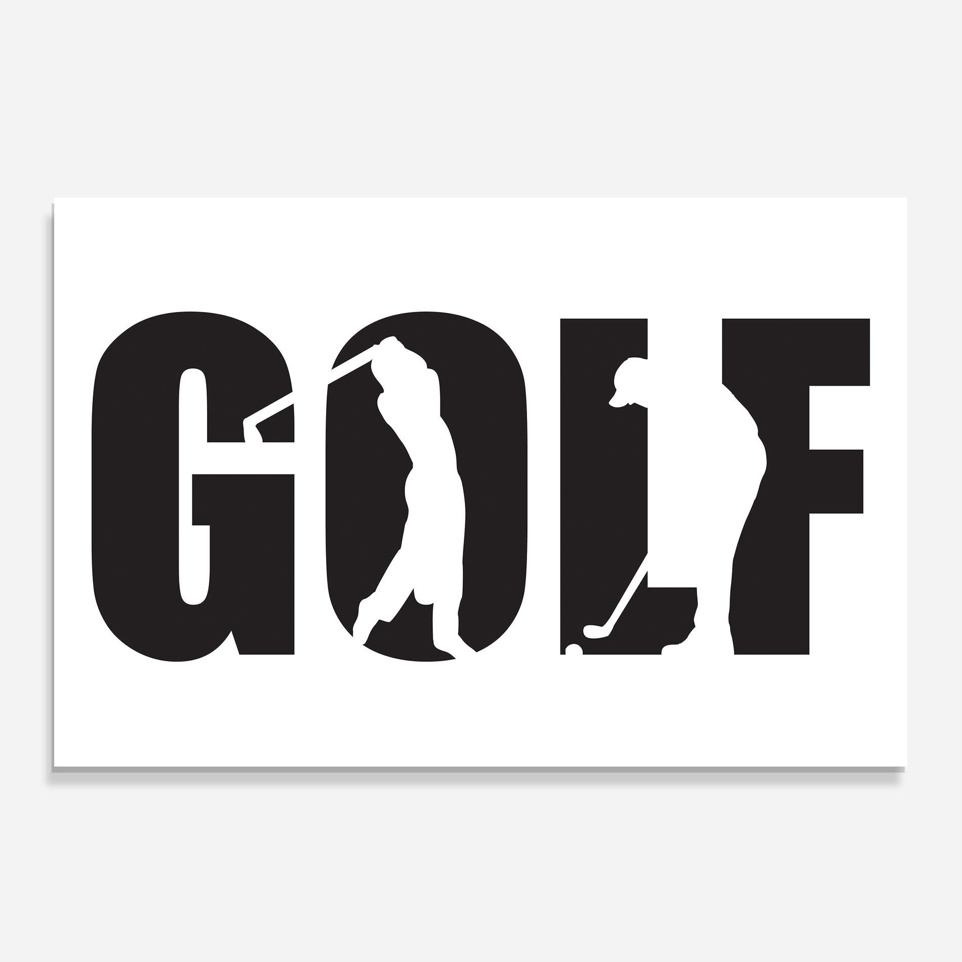 Panou Sticla Bucatarie Golf Text Art mockup 0