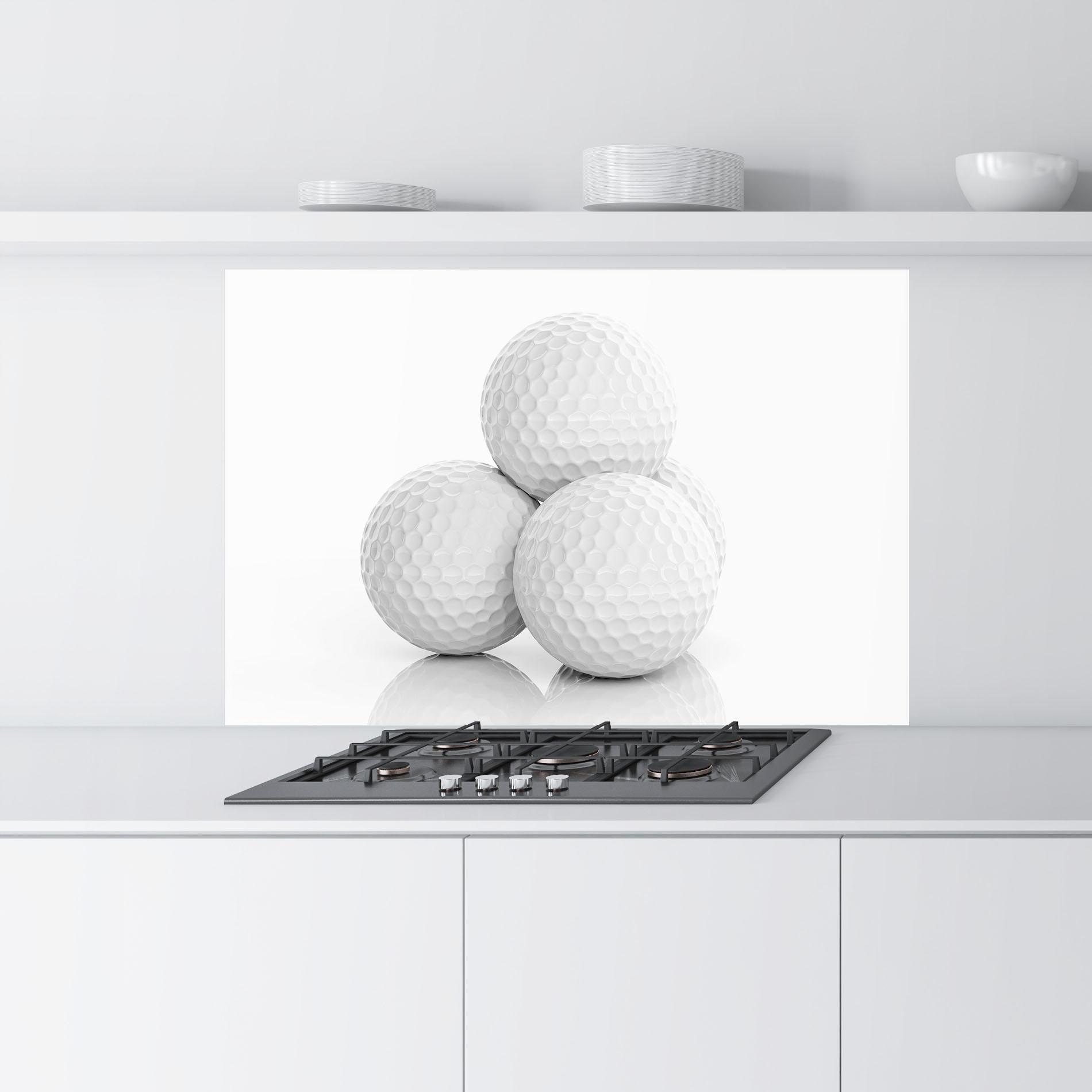 Panou Sticla Bucatarie 3d Golf Balls mockup 9